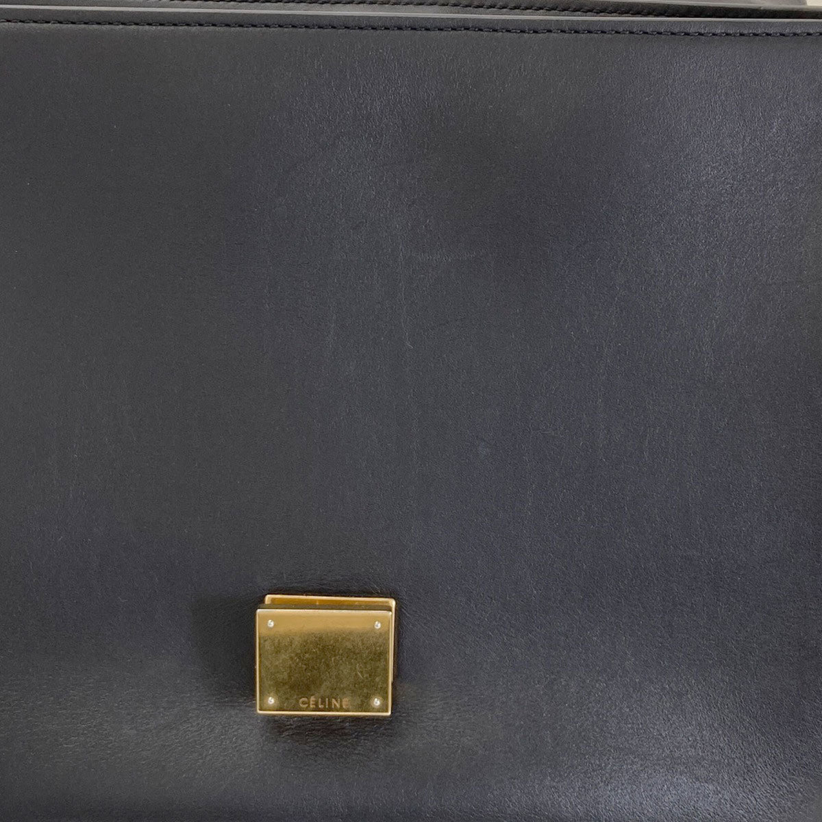 Celine Trapeze Black White Leather Handbag (Pre-Owned)
