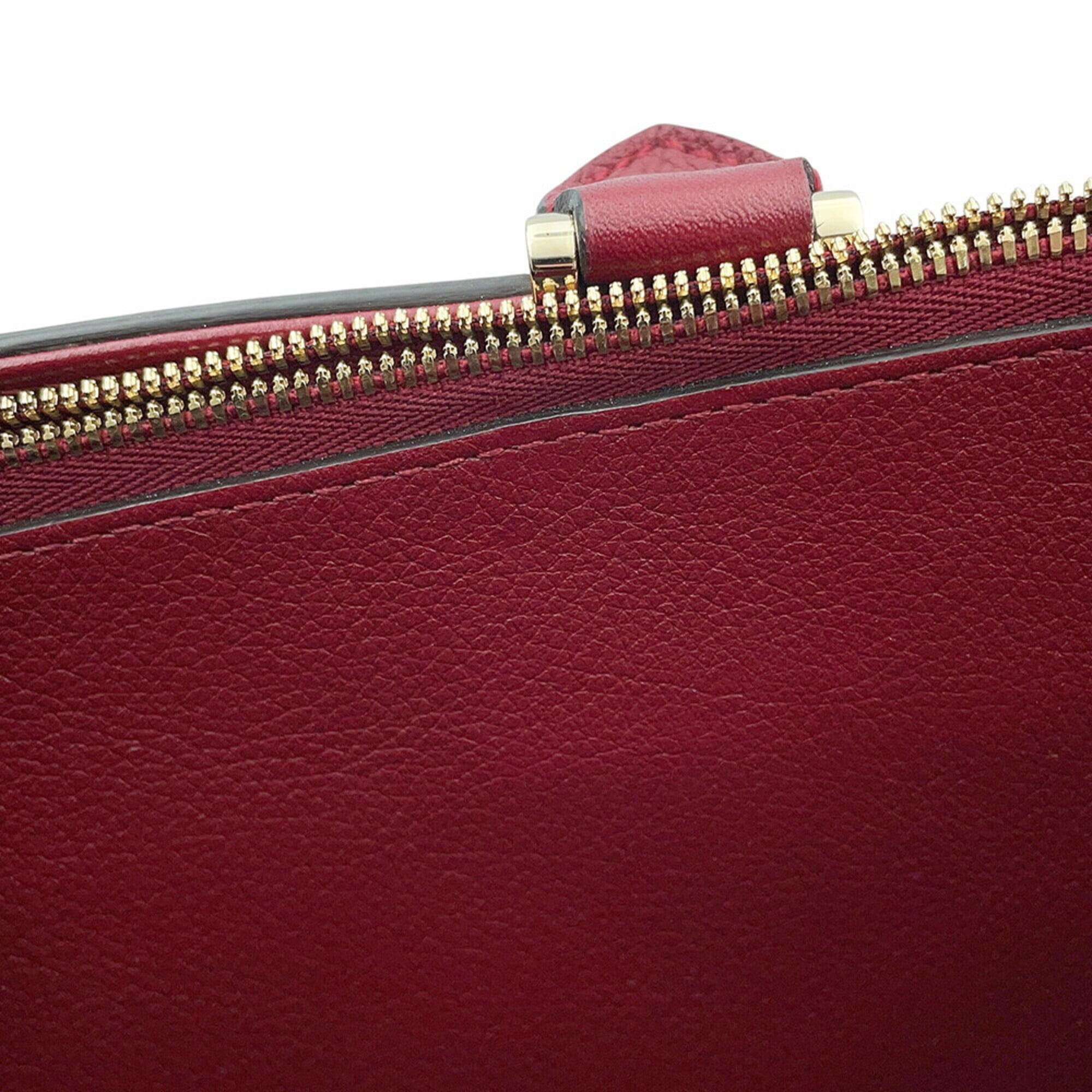 Cartier Bordeaux Leather Handbag Shoulder Bag (Pre-Owned)
