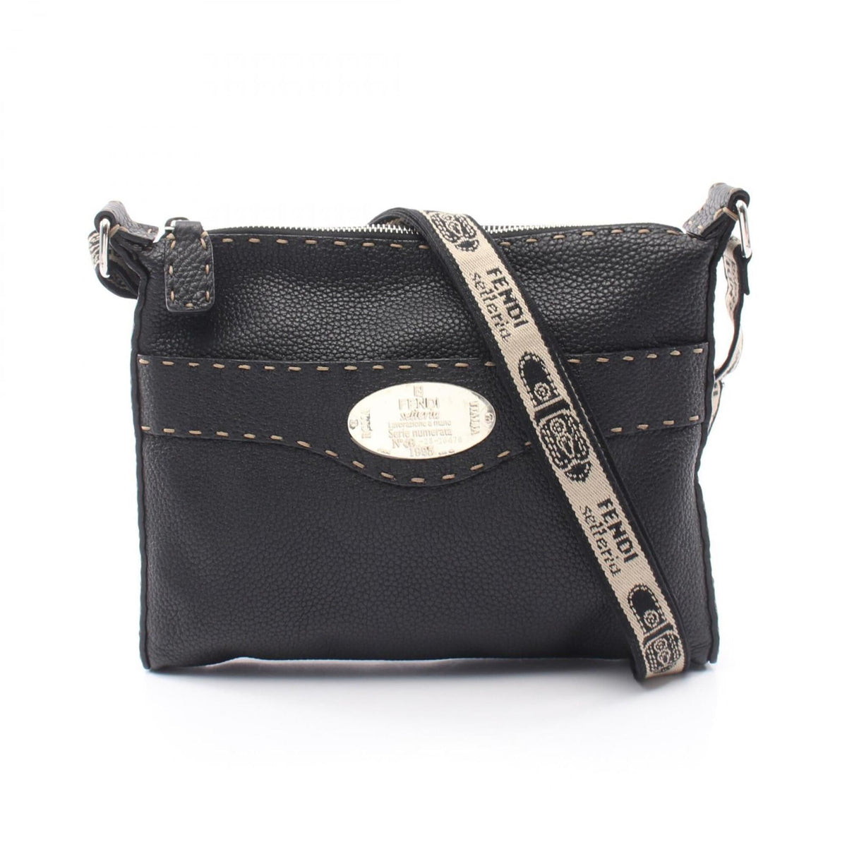 Fendi Black Leather Handbag Shoulder Bag (Pre-Owned)