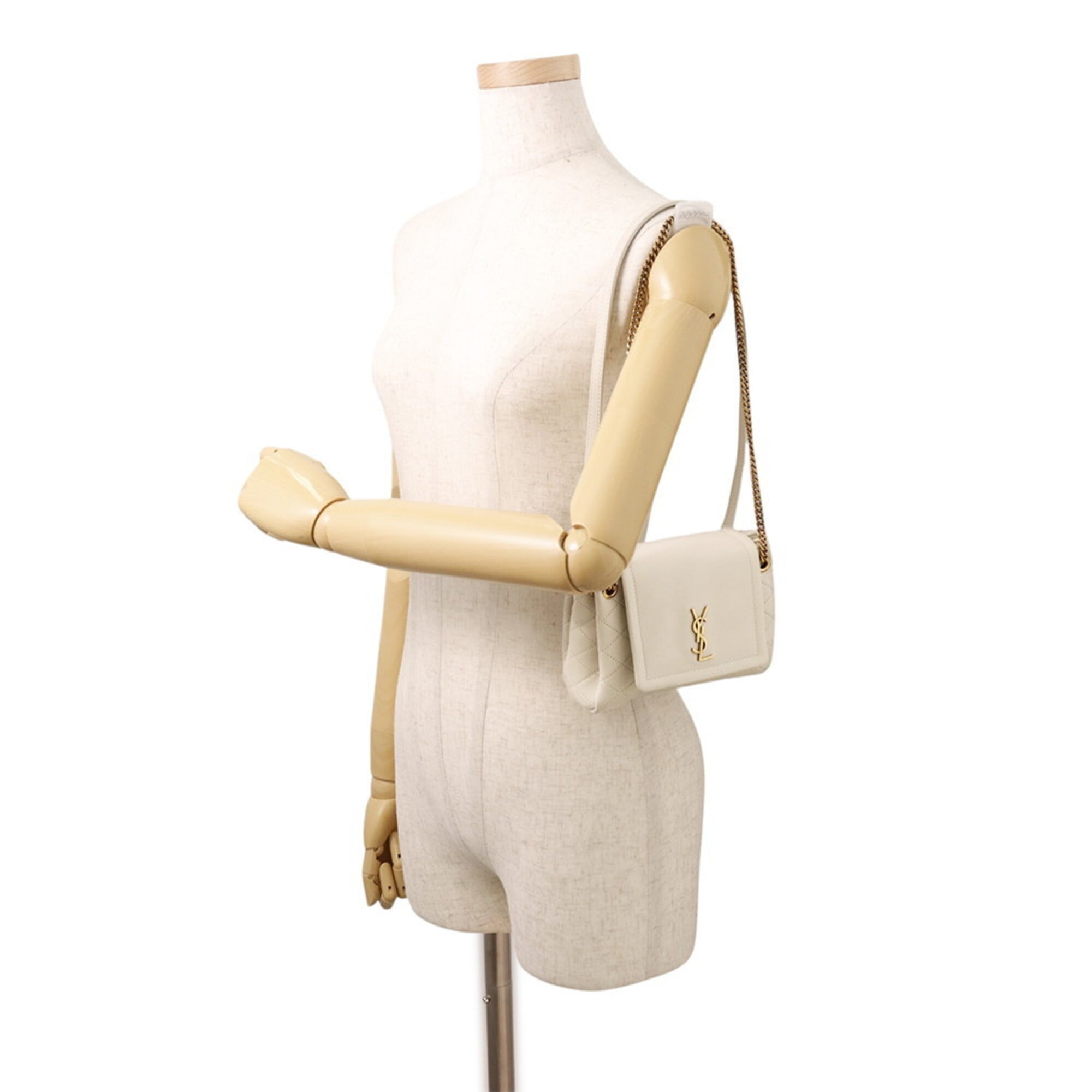 Saint Laurent White Leather Handbag Shoulder Bag (Pre-Owned)