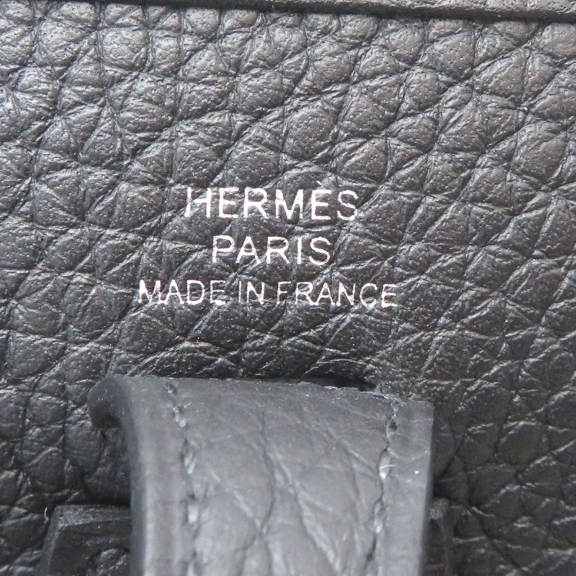 Hermes Black Noir Taurillon Clemence Leather Shoulder Bag (Pre-Owned)