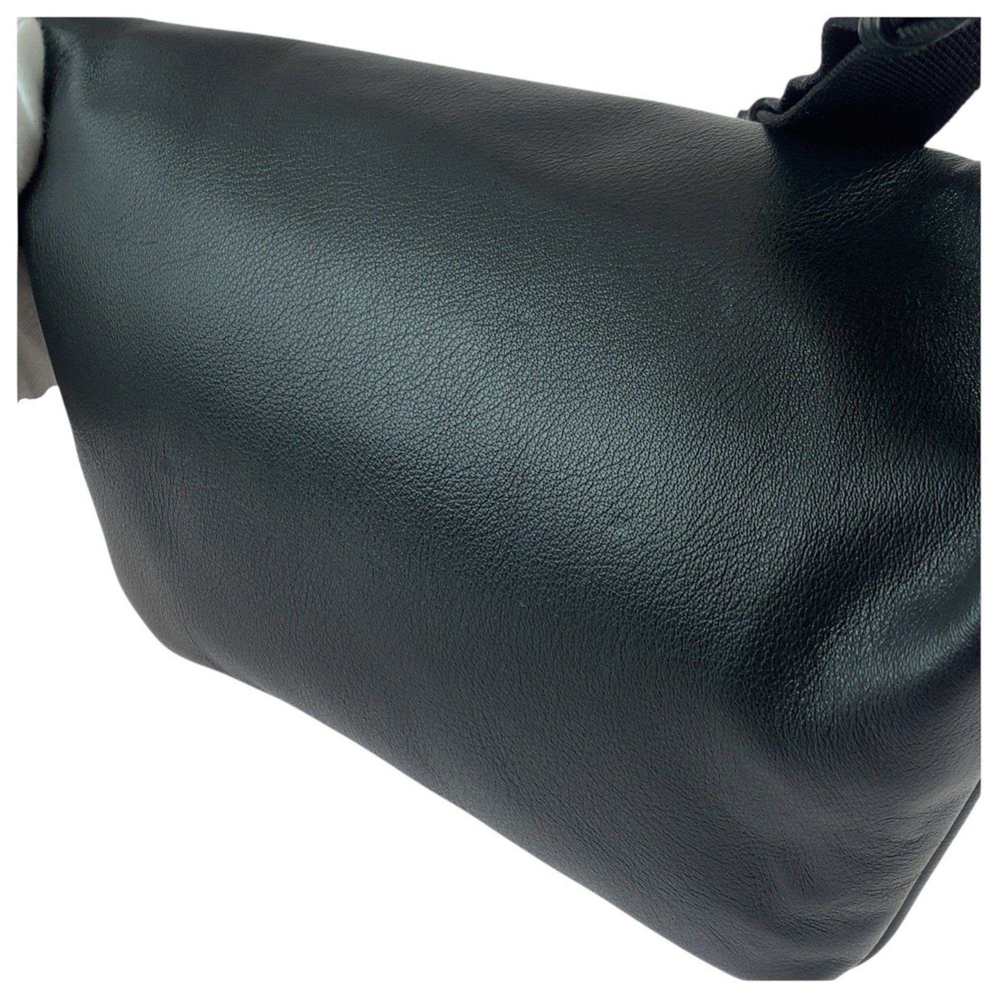 Balenciaga Black White Leather Fanny Pack Sling Bag (Pre-Owned)