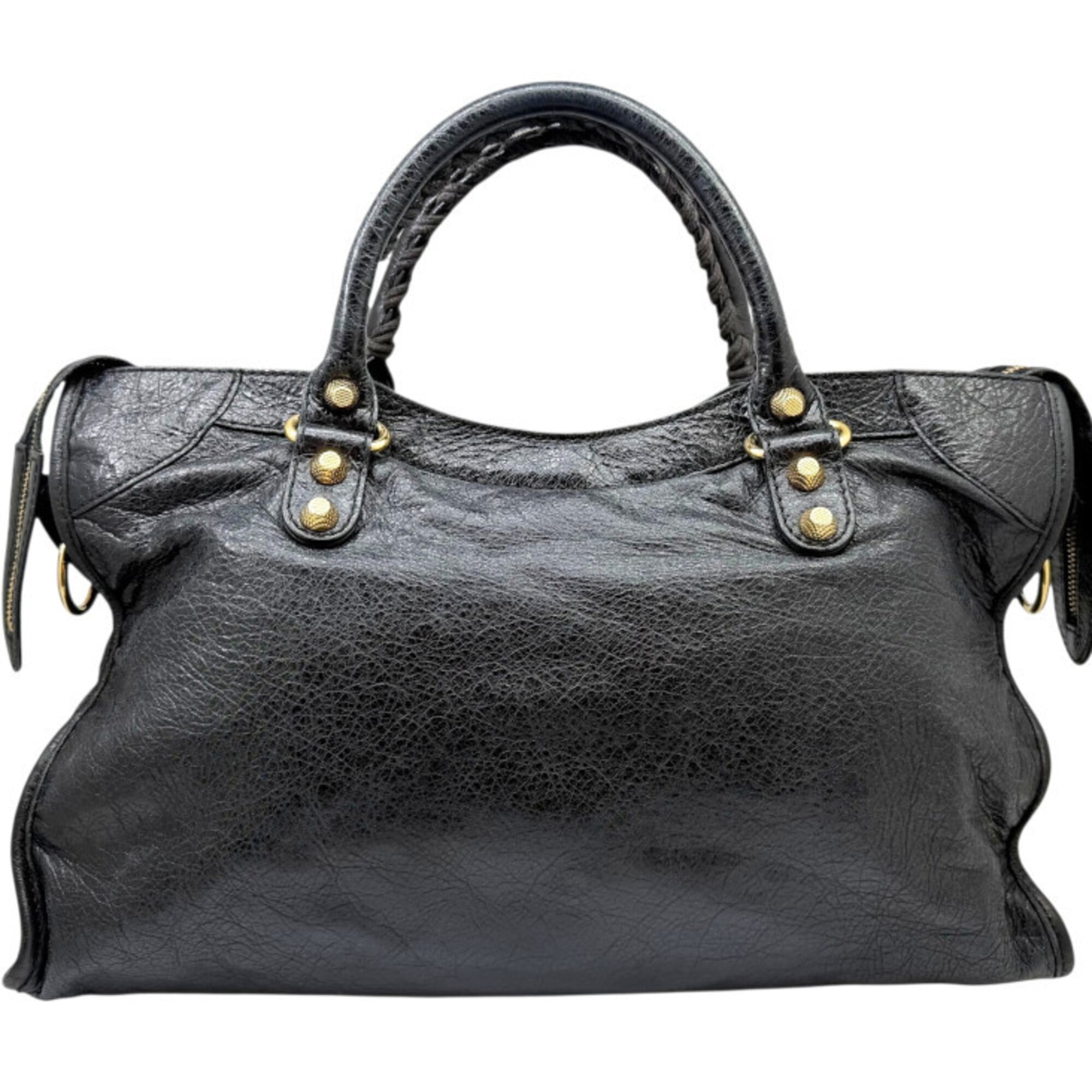 Balenciaga Black Leather Handbag Shoulder Bag (Pre-Owned)