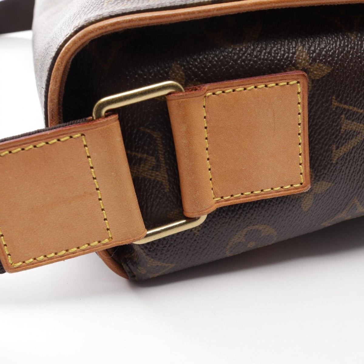 Louis Vuitton Brown Coated Canvas Leather Handbag Shoulder Bag (Pre-Owned)