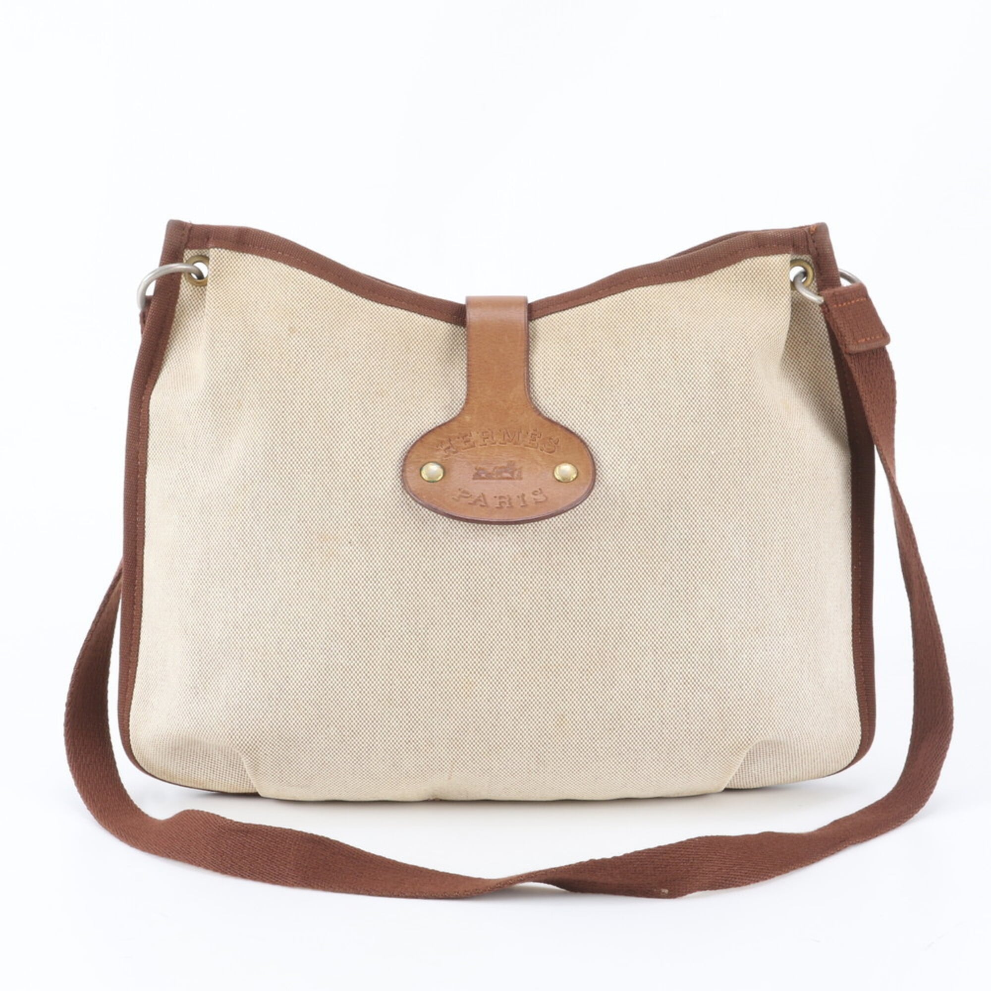 Hermes Beige Brown Leather Shoulder Bag Tote Bag (Pre-Owned)