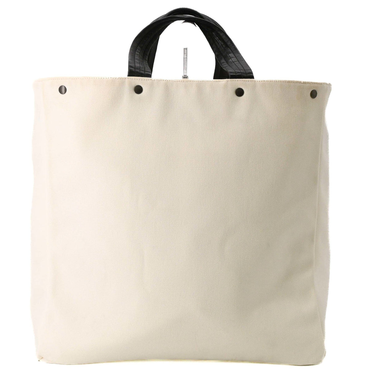 Bottega Veneta White Canvas Shoulder Bag Tote Bag (Pre-Owned)