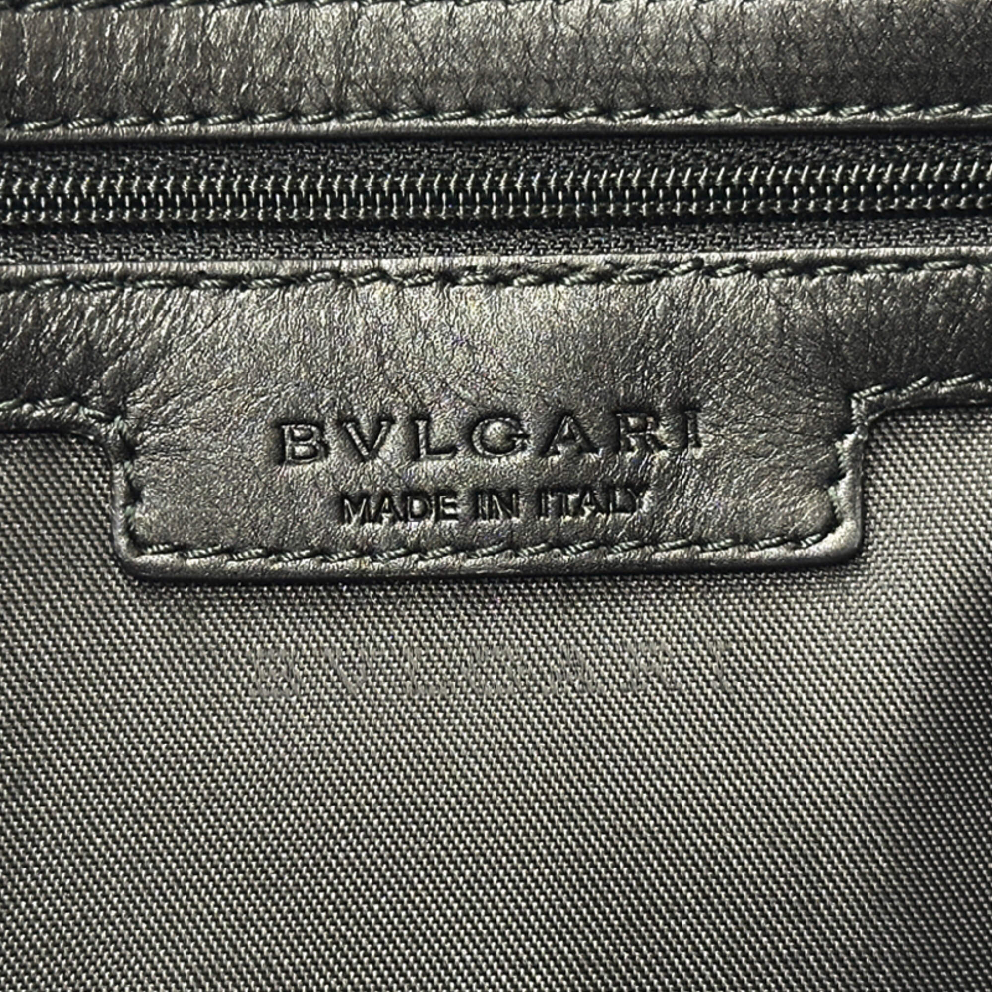 Bvlgari Black Gray Pvc Handbag Shoulder Bag (Pre-Owned)