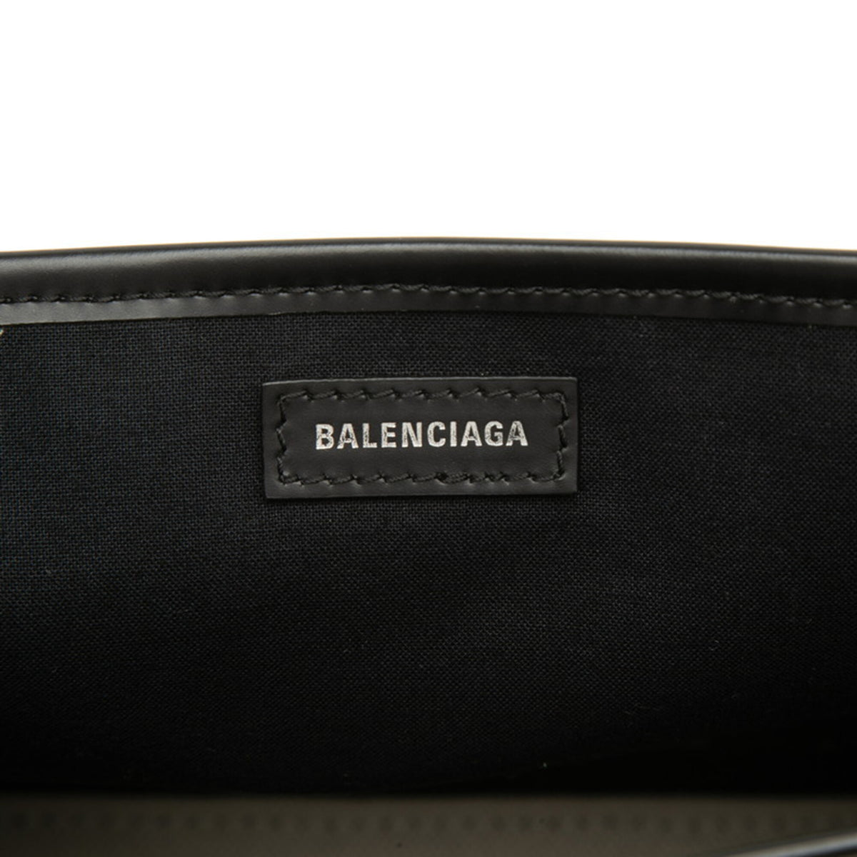 Balenciaga Black White Canvas Leather Handbag Shoulder Bag (Pre-Owned)