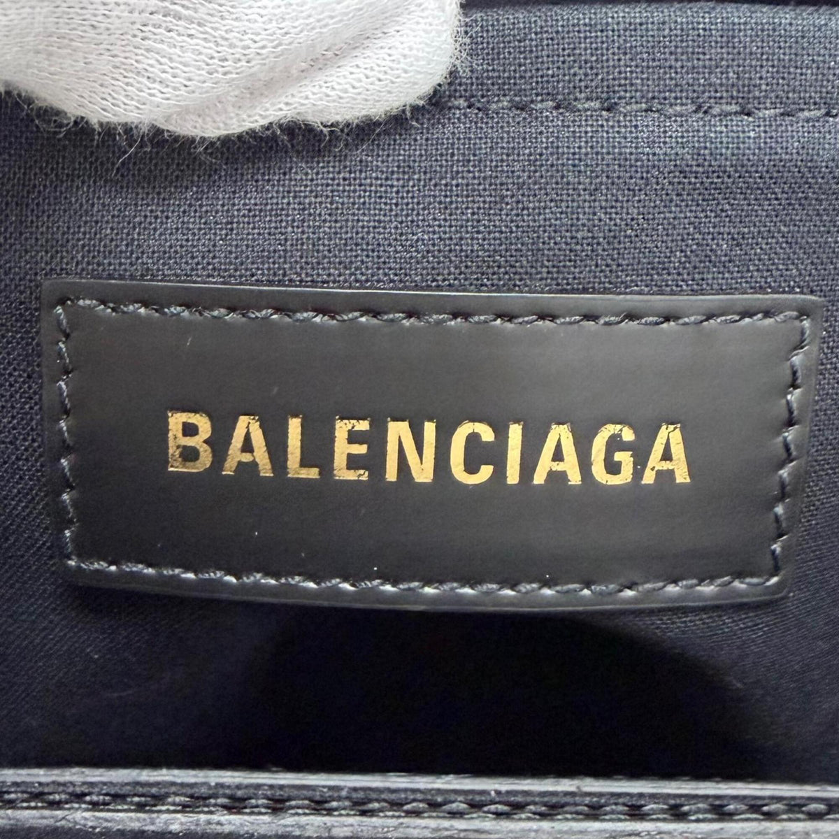 Balenciaga Black Ivory Canvas Leather Handbag (Pre-Owned)