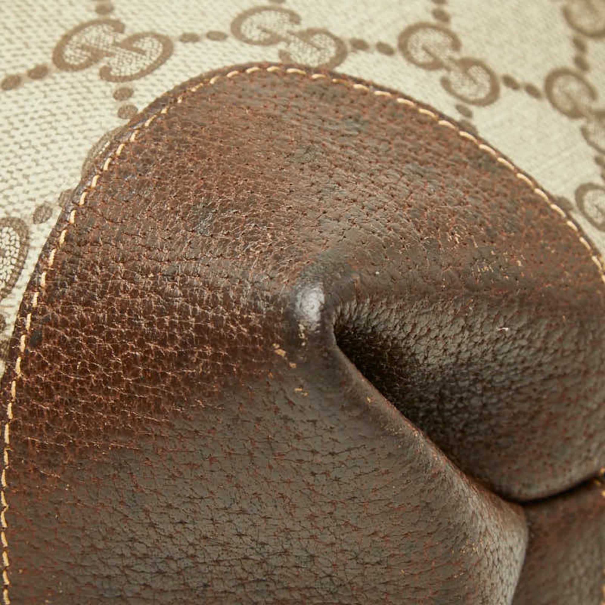 Gucci Beige Brown Pvc Leather Shoulder Bag Tote Bag (Pre-Owned)