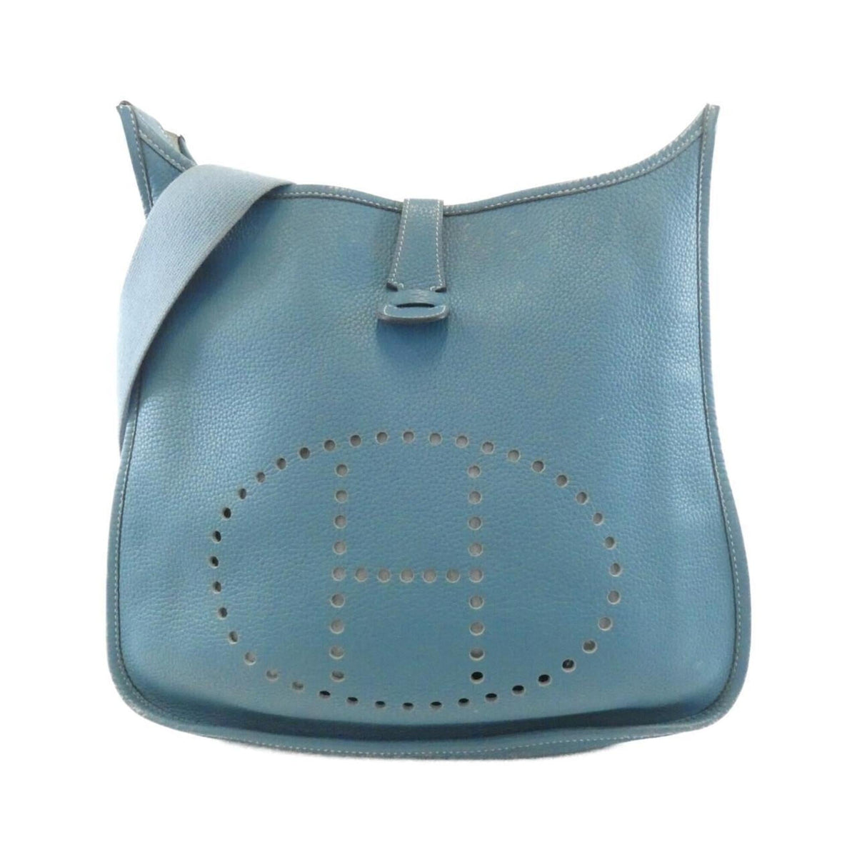 Hermes Blue Jean Taurillon Clemence Leather Shoulder Bag (Pre-Owned)