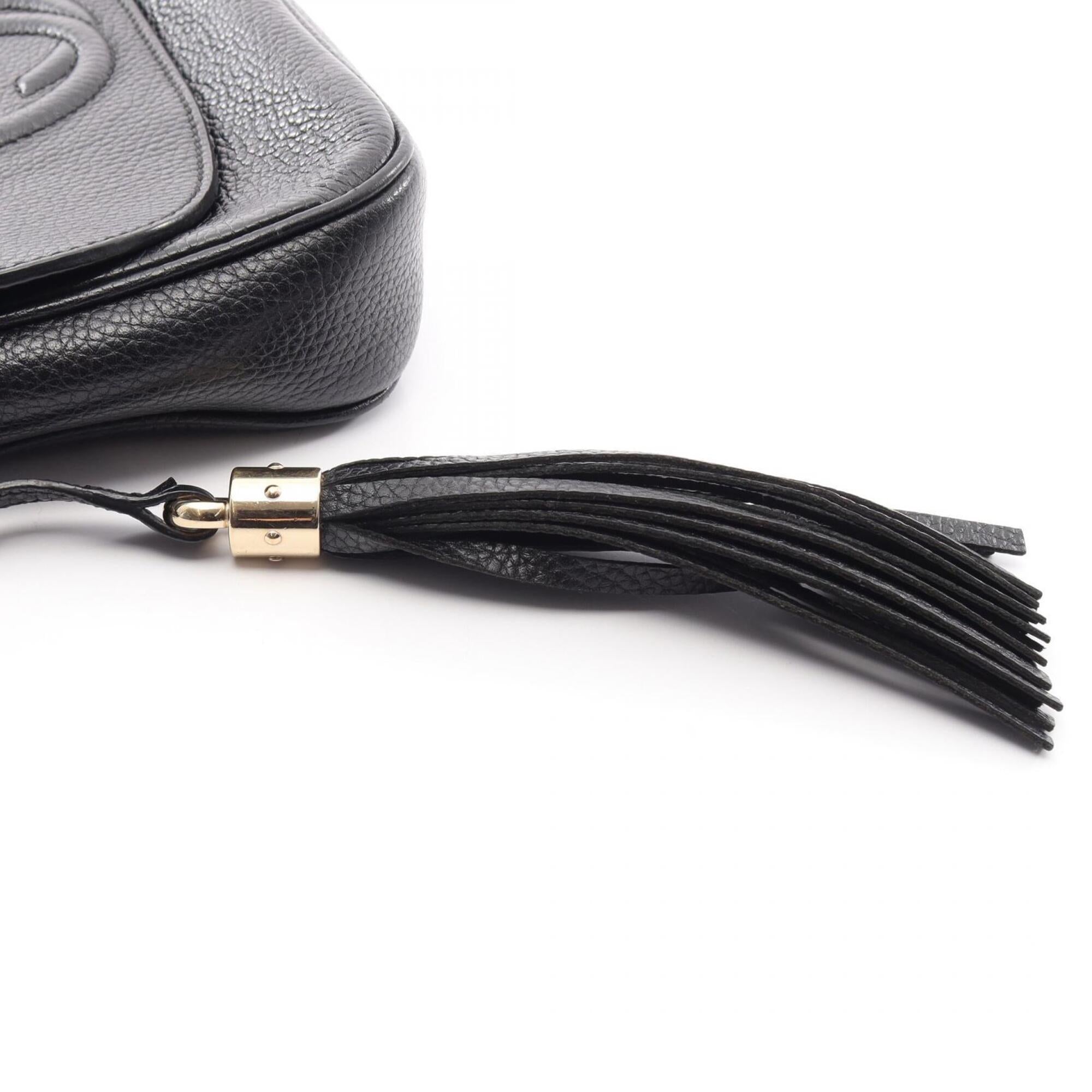 Gucci Black Leather Handbag Shoulder Bag (Pre-Owned)