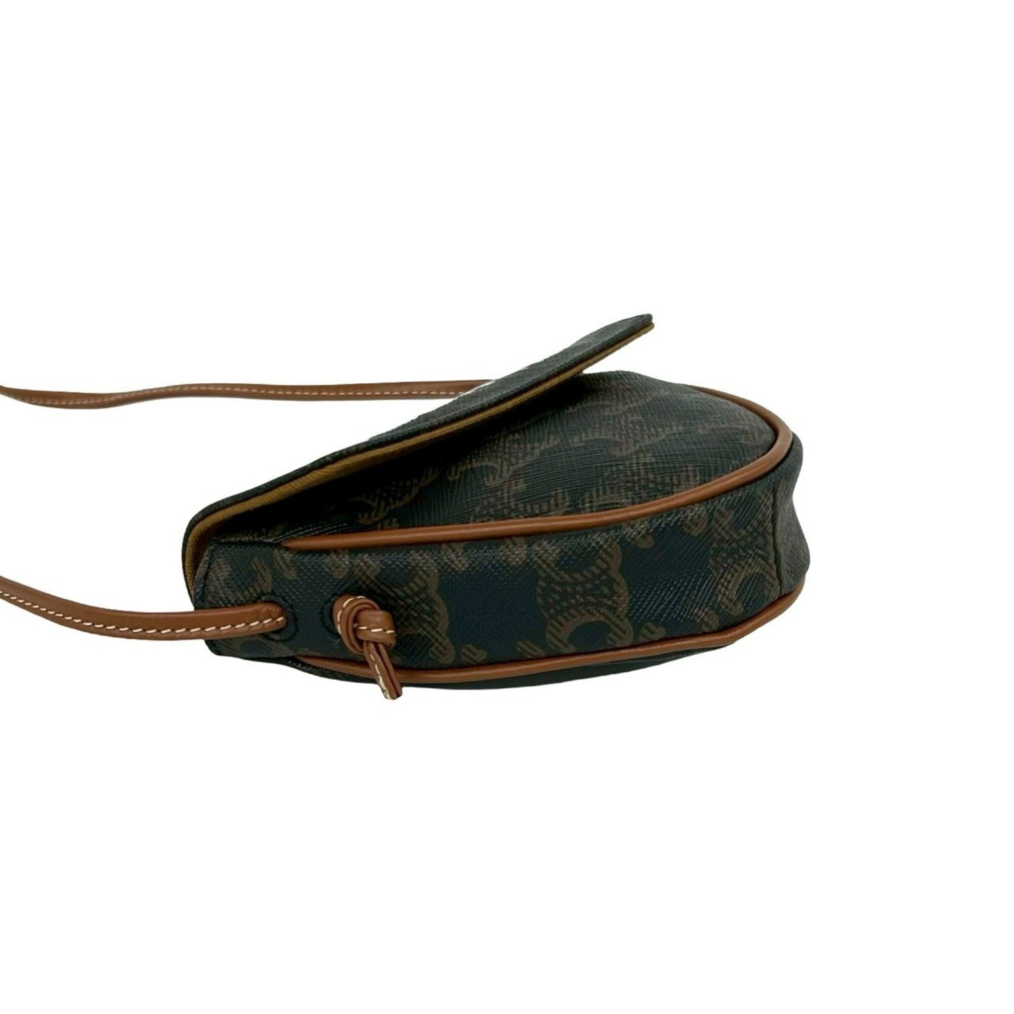 Celine Brown Leather Pvc Pochette Shoulder Bag (Pre-Owned)