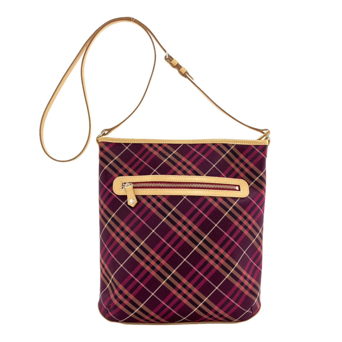 Burberry Blue Label Blue Purple Nylon Leather Shoulder Bag (Pre-Owned)