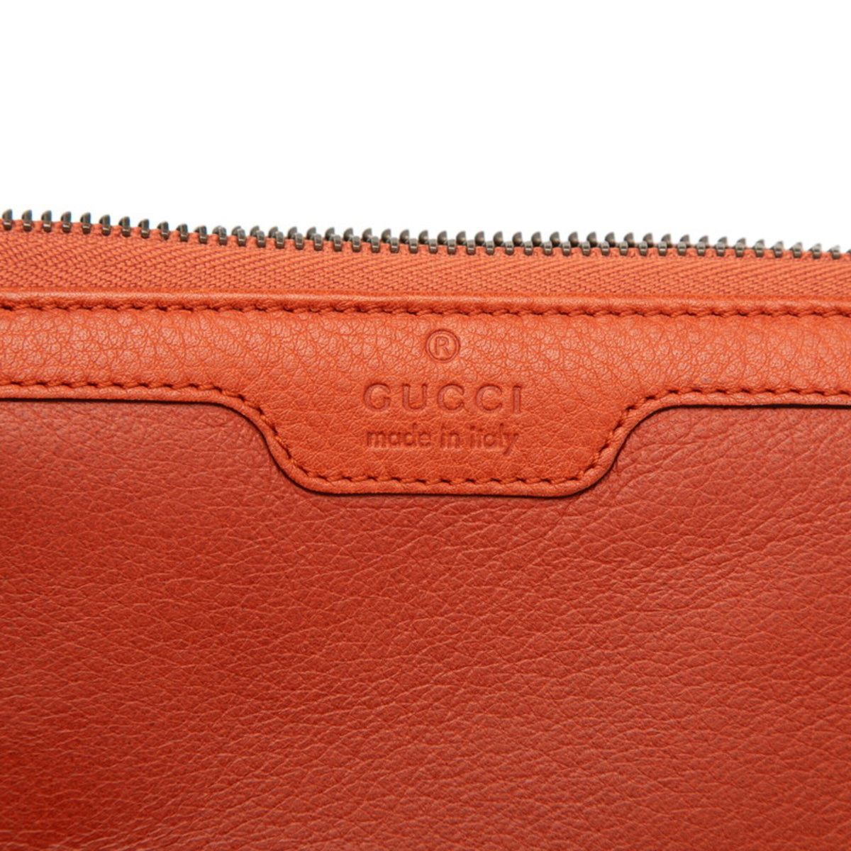 Gucci Orange Leather Long Wallet (Bi-Fold) (Pre-Owned)