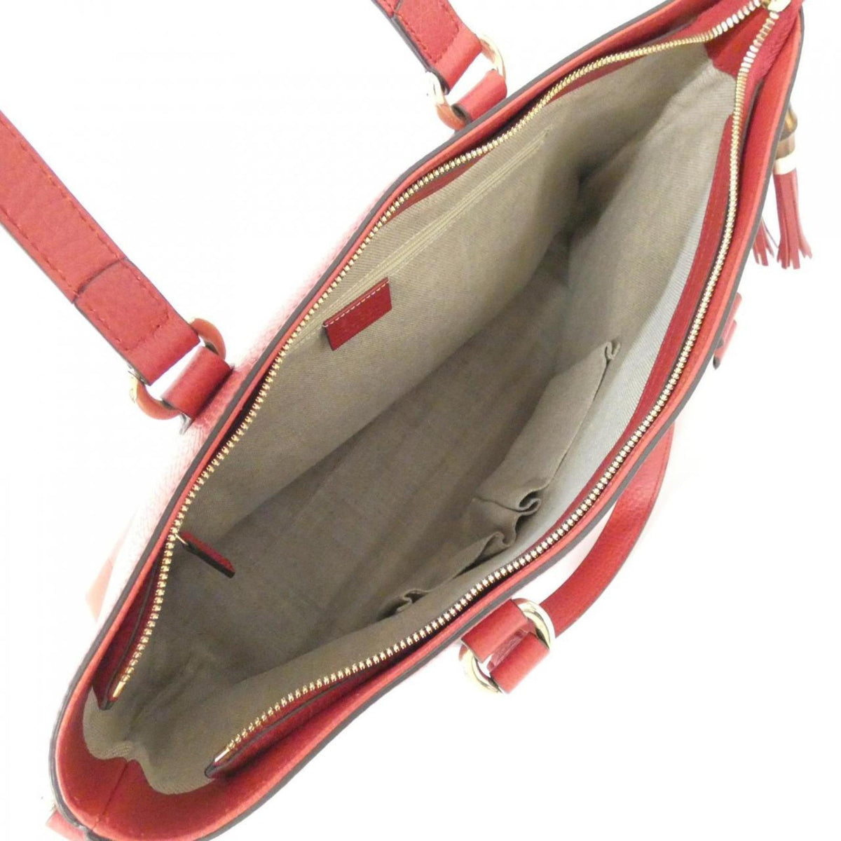 Gucci Red Color Leather Handbag (Pre-Owned)