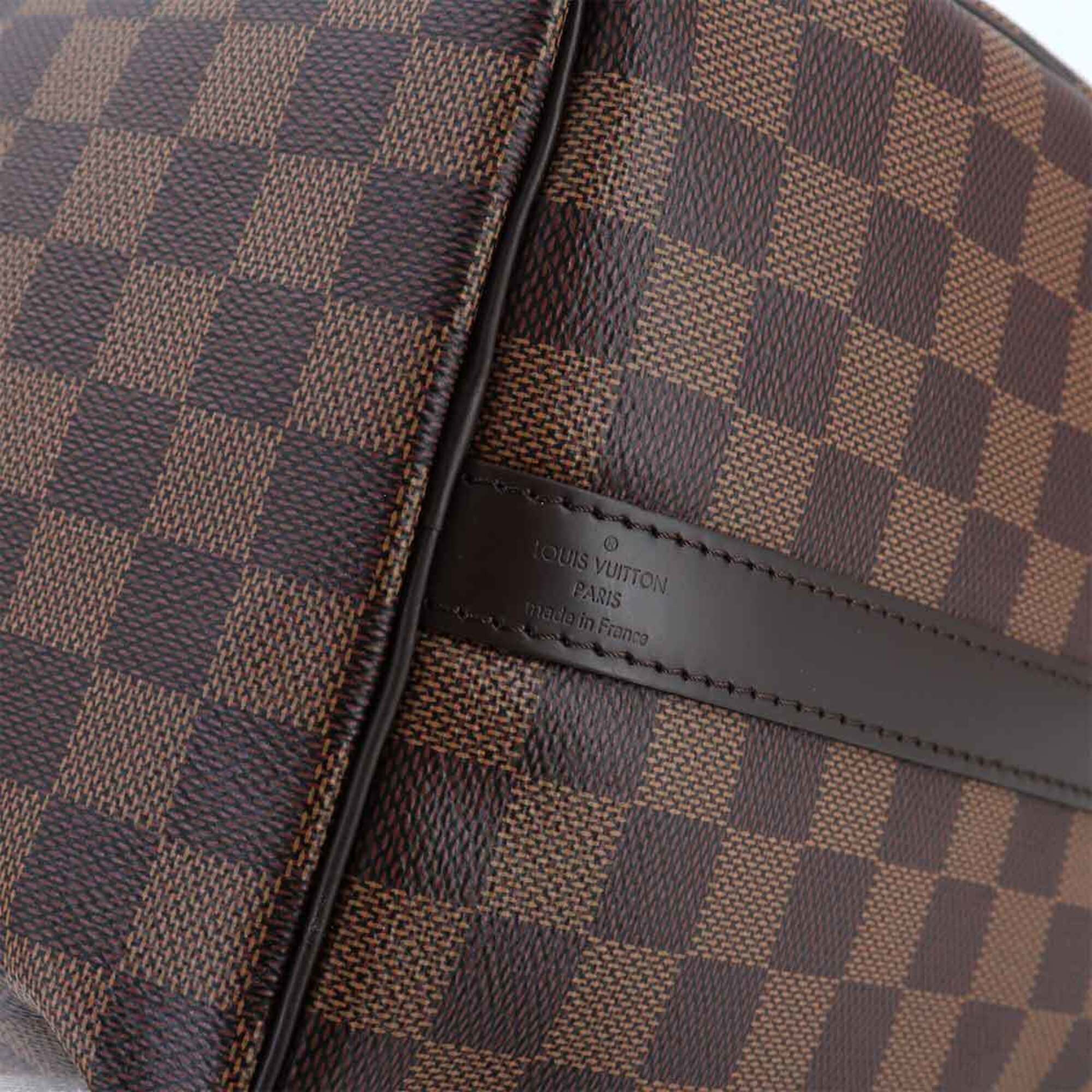 Louis Vuitton Brown Ebene Damier Canvas Boston Bag Handbag (Pre-Owned)