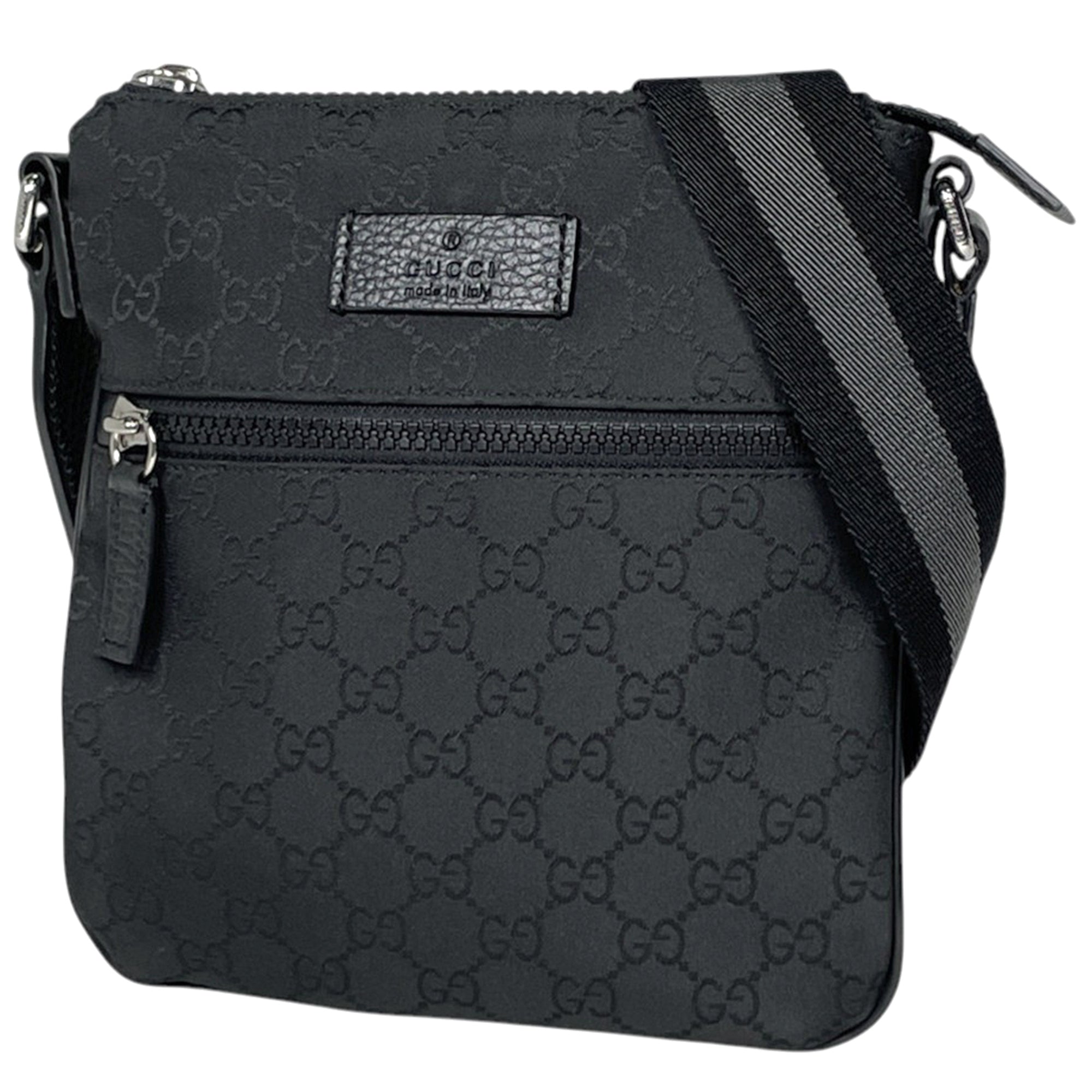 Gucci Black Nylon Leather Shoulder Bag (Pre-Owned)