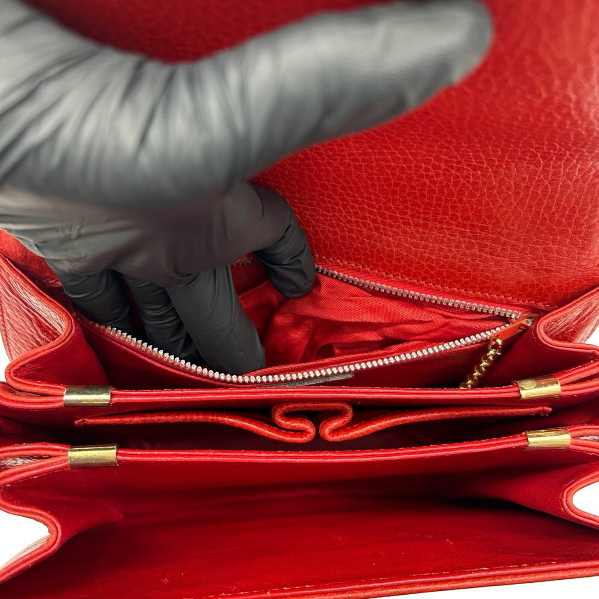 Celine Red Color Leather Handbag Shoulder Bag (Pre-Owned)
