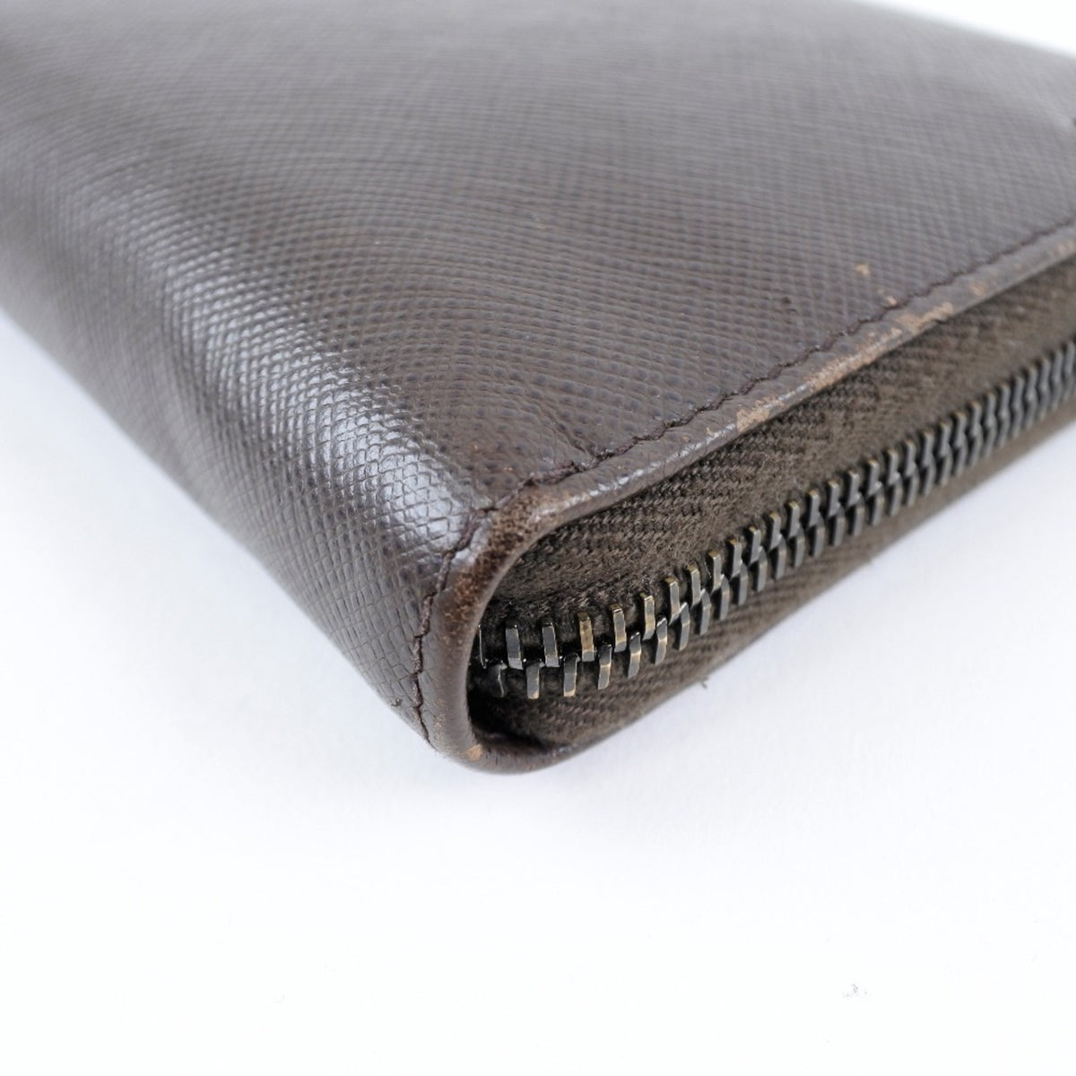 Prada Saffiano Caffe Dark Brown Nero Saffiano Long Wallet (Bi-Fold) (Pre-Owned)