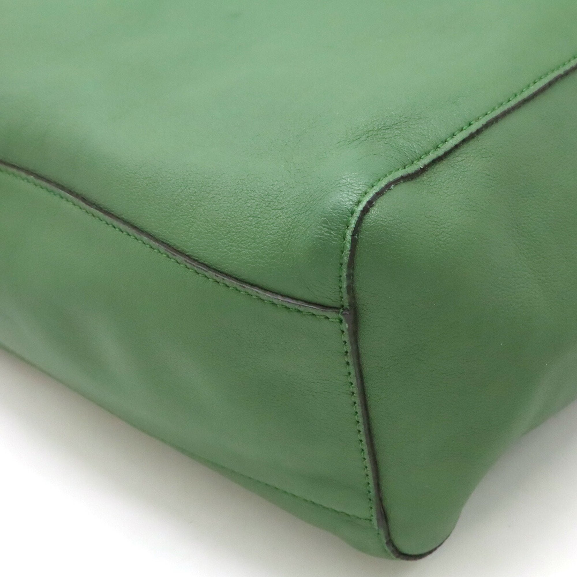 Loewe Green Leather Shoulder Bag Tote Bag (Pre-Owned)