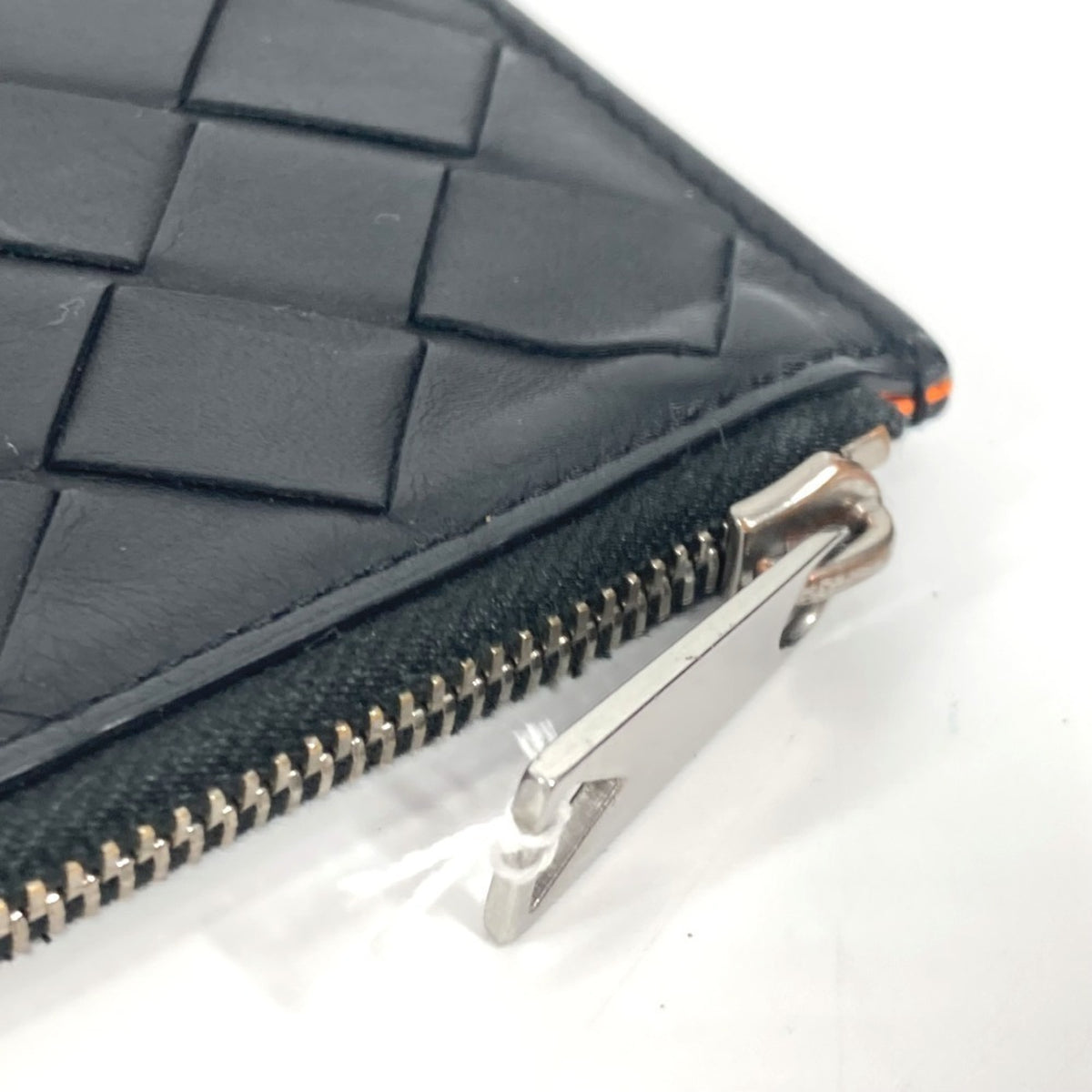 Bottega Veneta Intrecciato Black Leather Coin Purse/Coin Case (Pre-Owned)