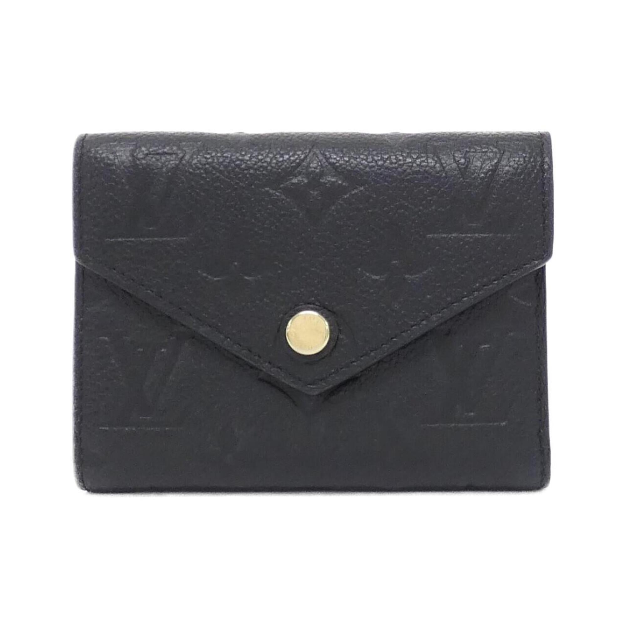 Louis Vuitton Black Leather Wallet (Tri-Fold) (Pre-Owned)