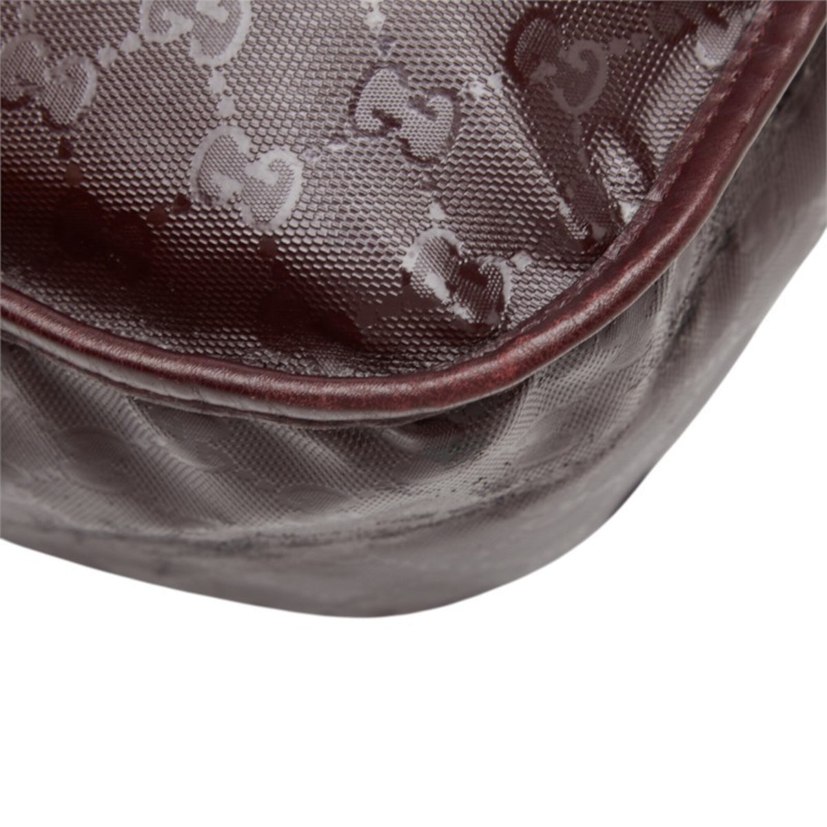 Gucci Red Color Wine Pvc Leather Messenger Bag Shoulder Bag (Pre-Owned)