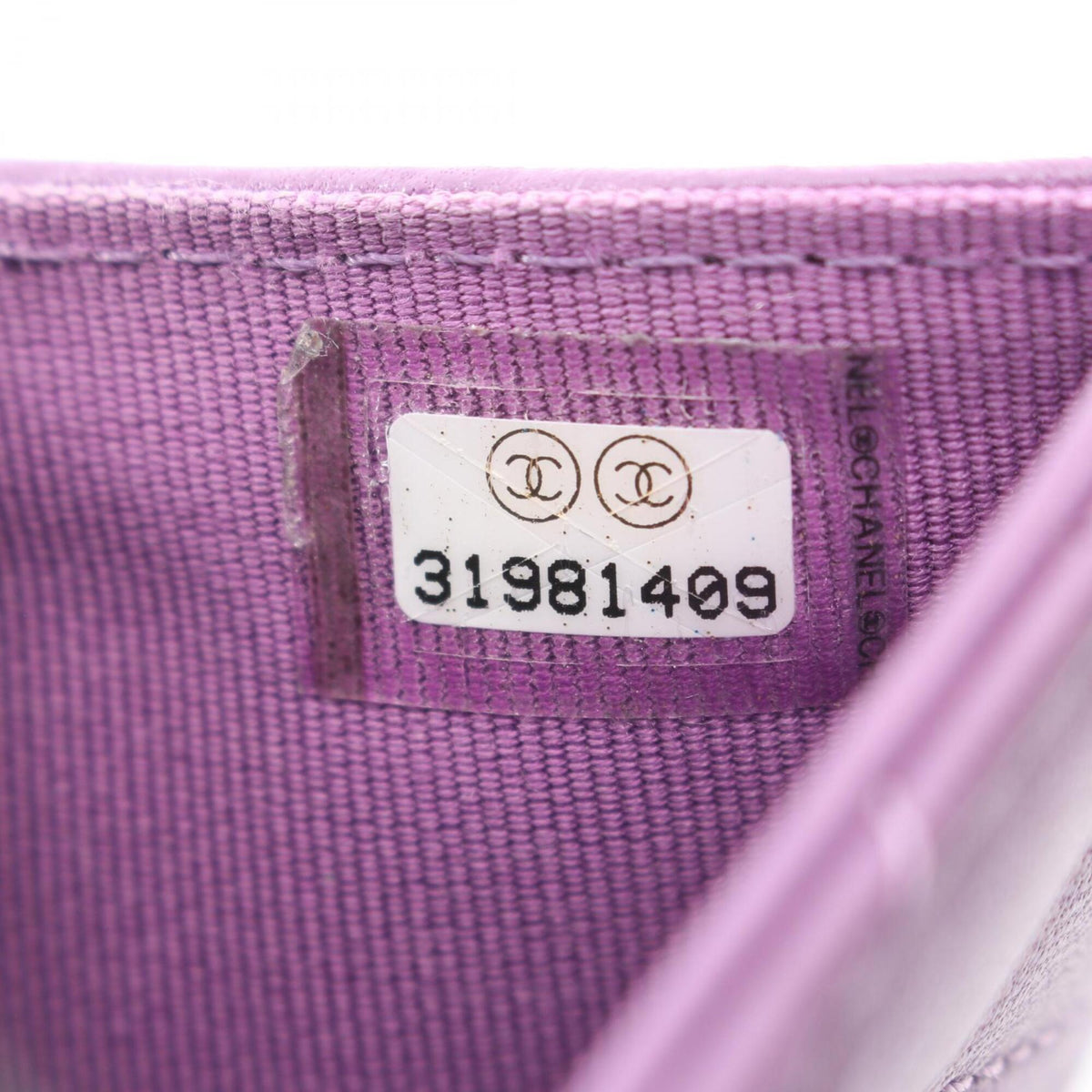 Chanel Purple Leather Wallet (Tri-Fold) (Pre-Owned)