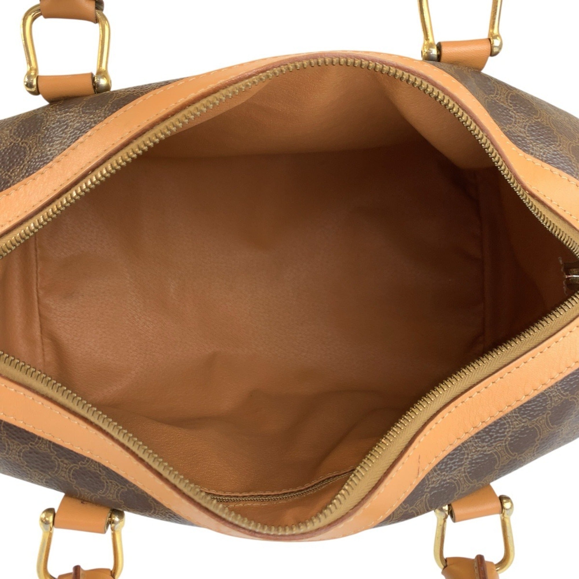Celine Brown Leather Pvc Boston Bag Handbag (Pre-Owned)