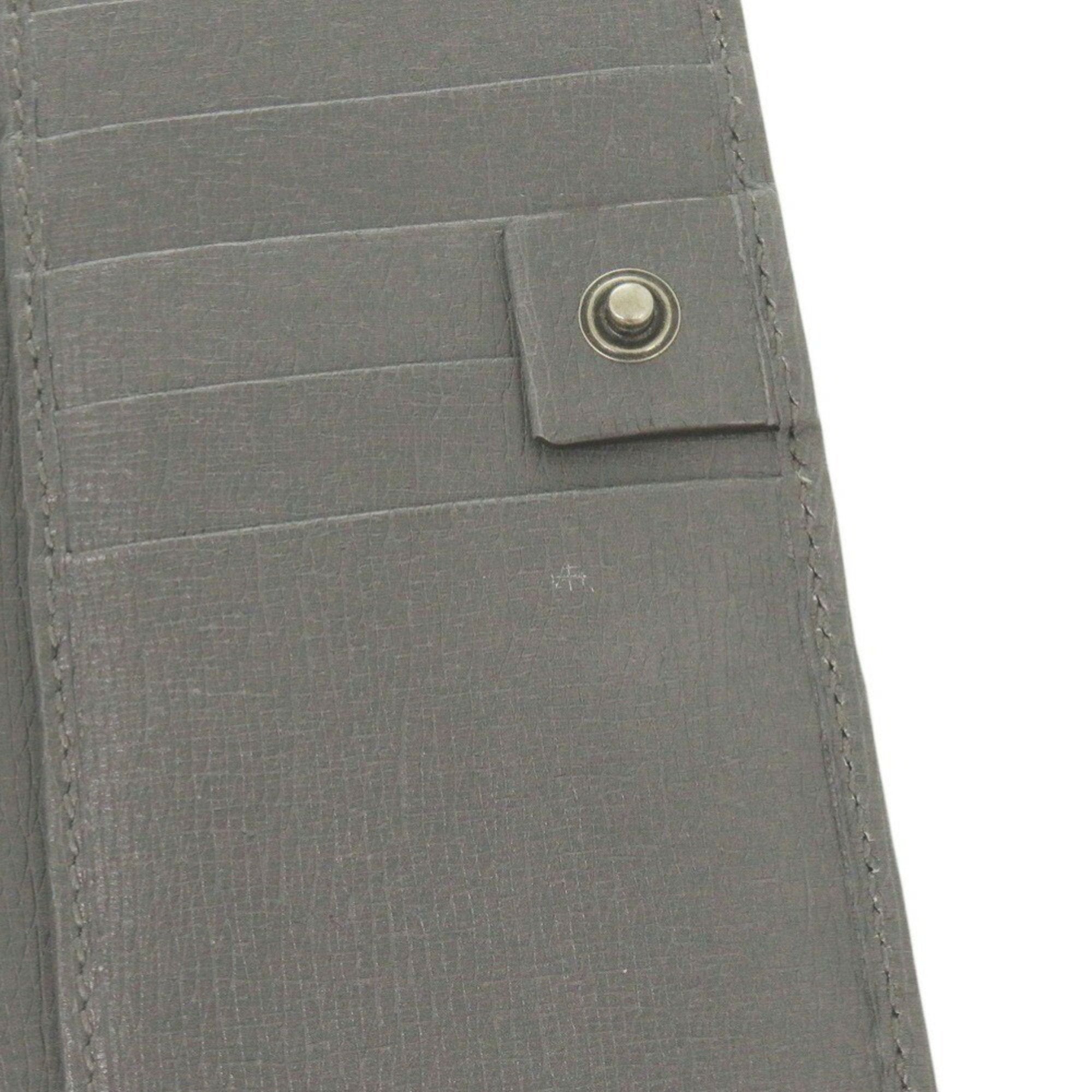 Gucci Gray Leather Long Wallet (Bi-Fold) (Pre-Owned)