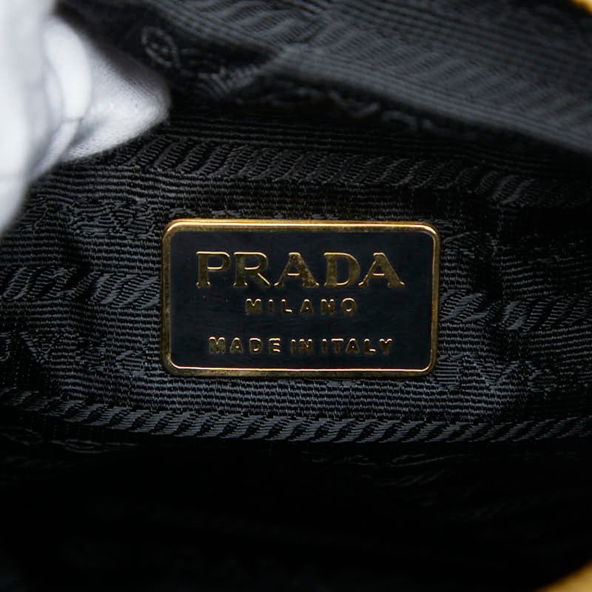 Prada Black Gold Nylon Shoulder Bag (Pre-Owned)