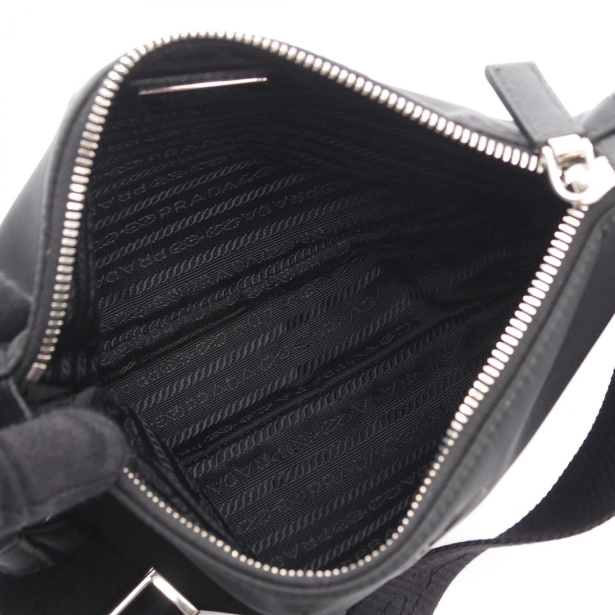 Prada Black Nylon Saffiano Triangle Shoulder Bag (Pre-Owned)