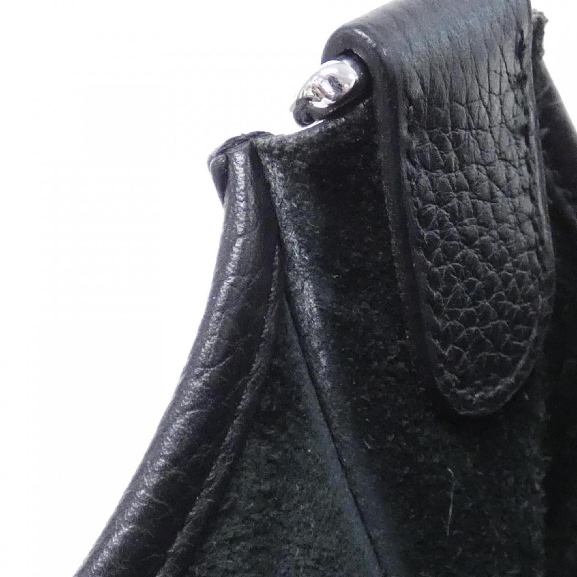 Hermes Black Taurillon Clemence Leather Shoulder Bag (Pre-Owned)