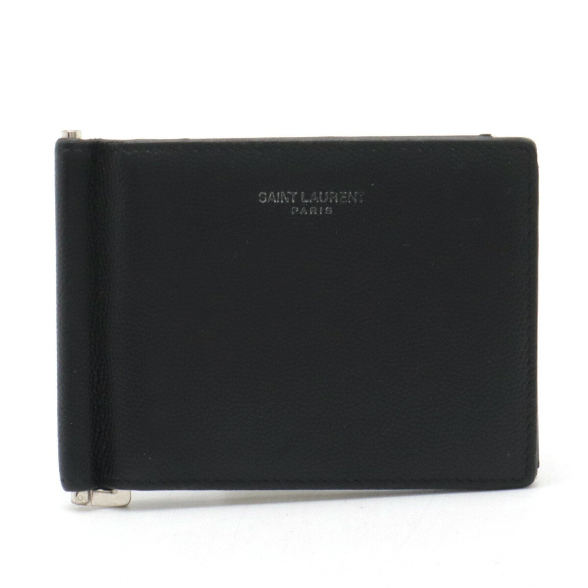 Yves Saint Laurent Black Leather Money Clip (Pre-Owned)