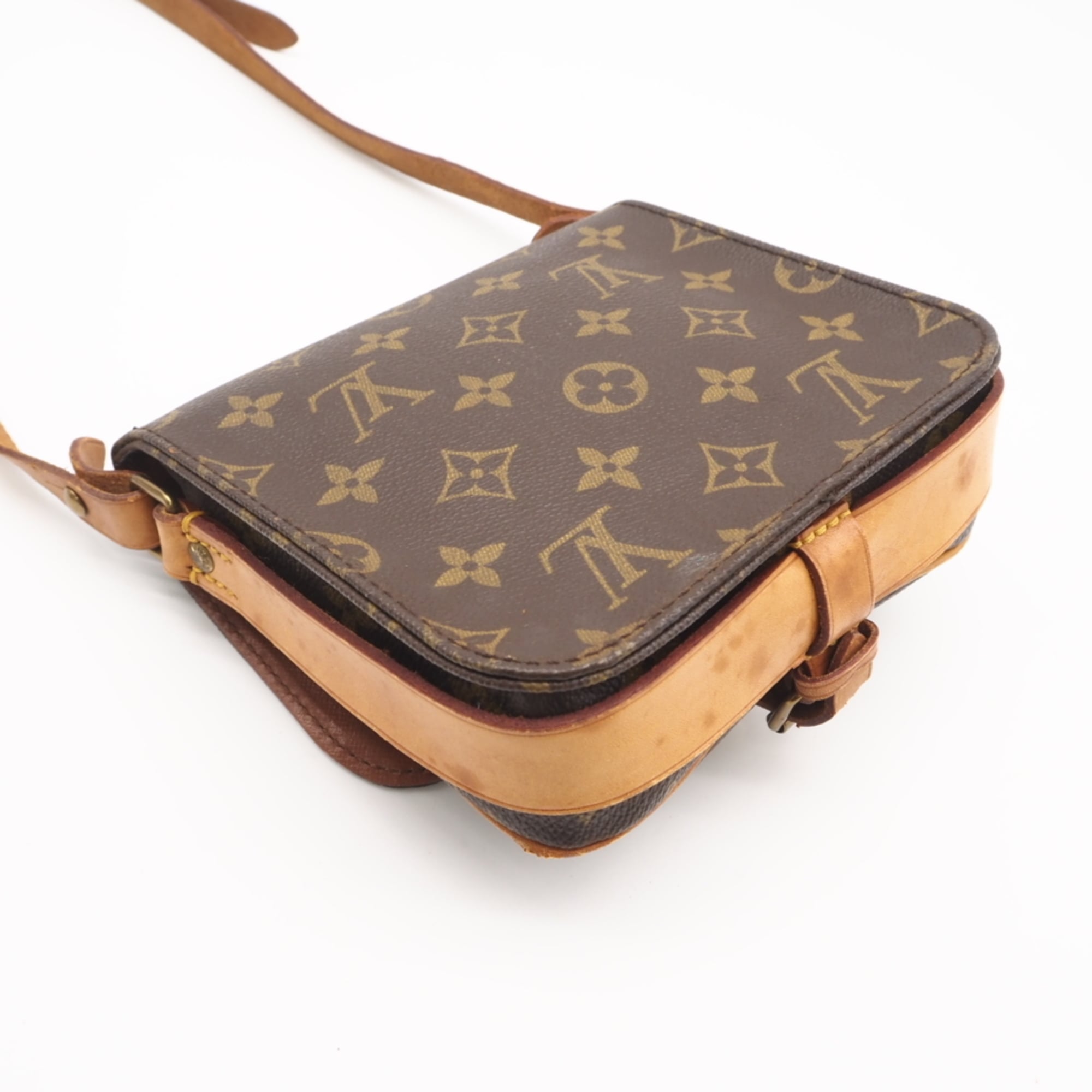 Louis Vuitton Monogram Beige Brown Coated Canvas Leather Shoulder Bag (Pre-Owned)