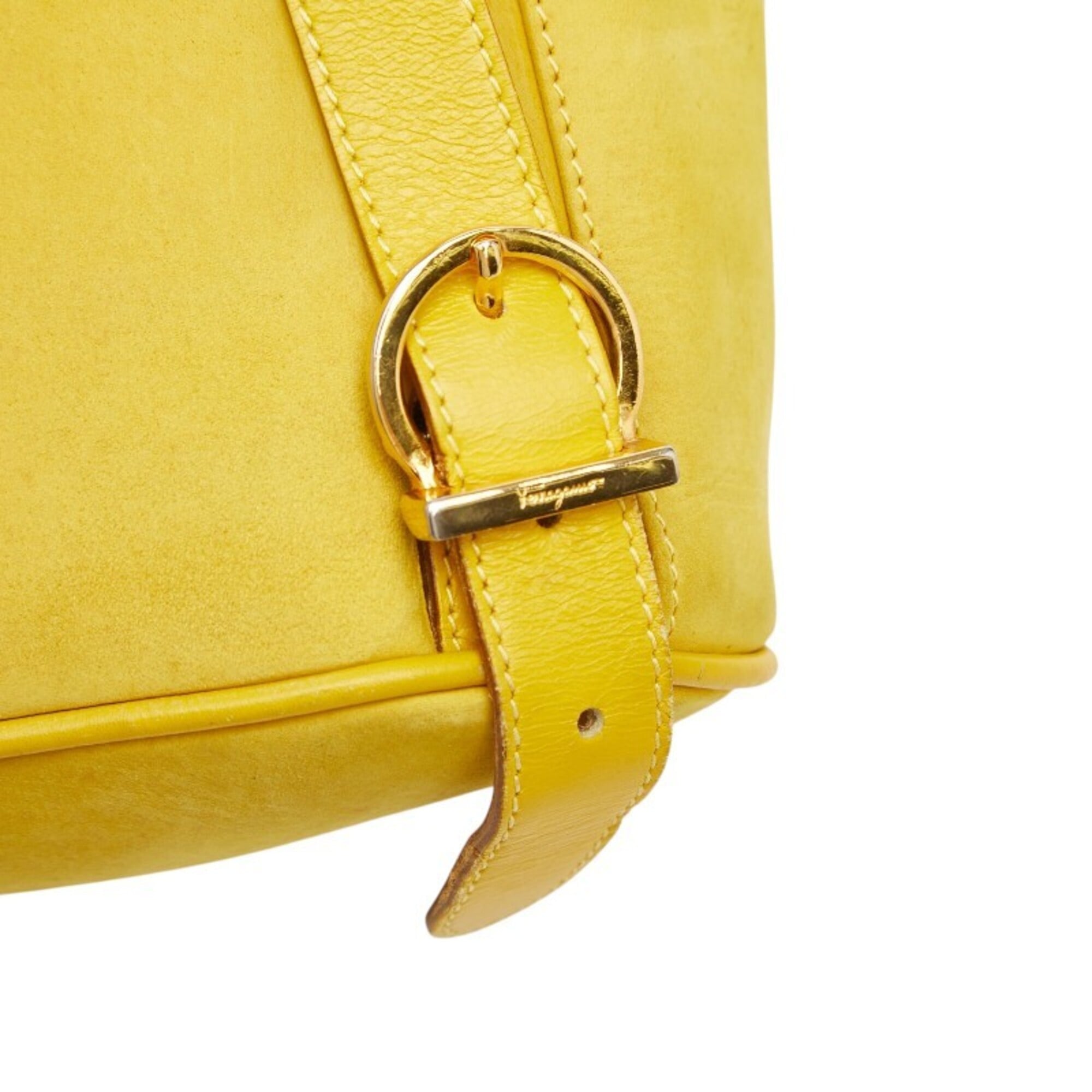 Salvatore Ferragamo Yellow Leather Backpack (Pre-Owned)