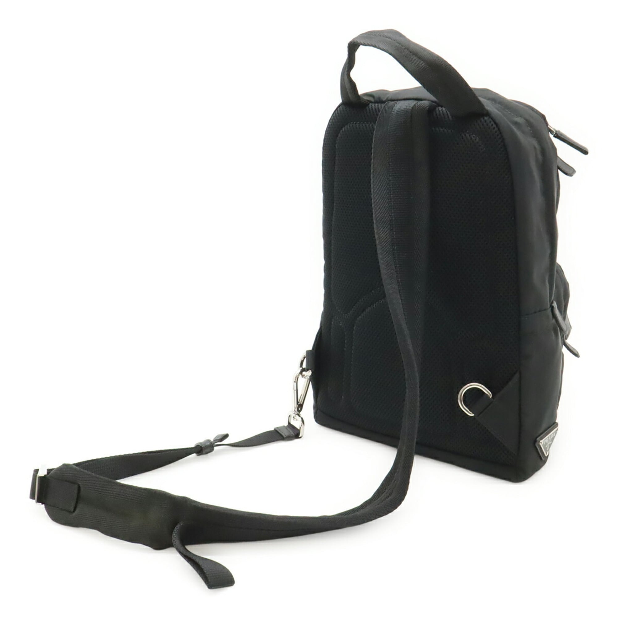 Prada Black Nero Nylon Leather Shoulder Bag Sling Bag (Pre-Owned)