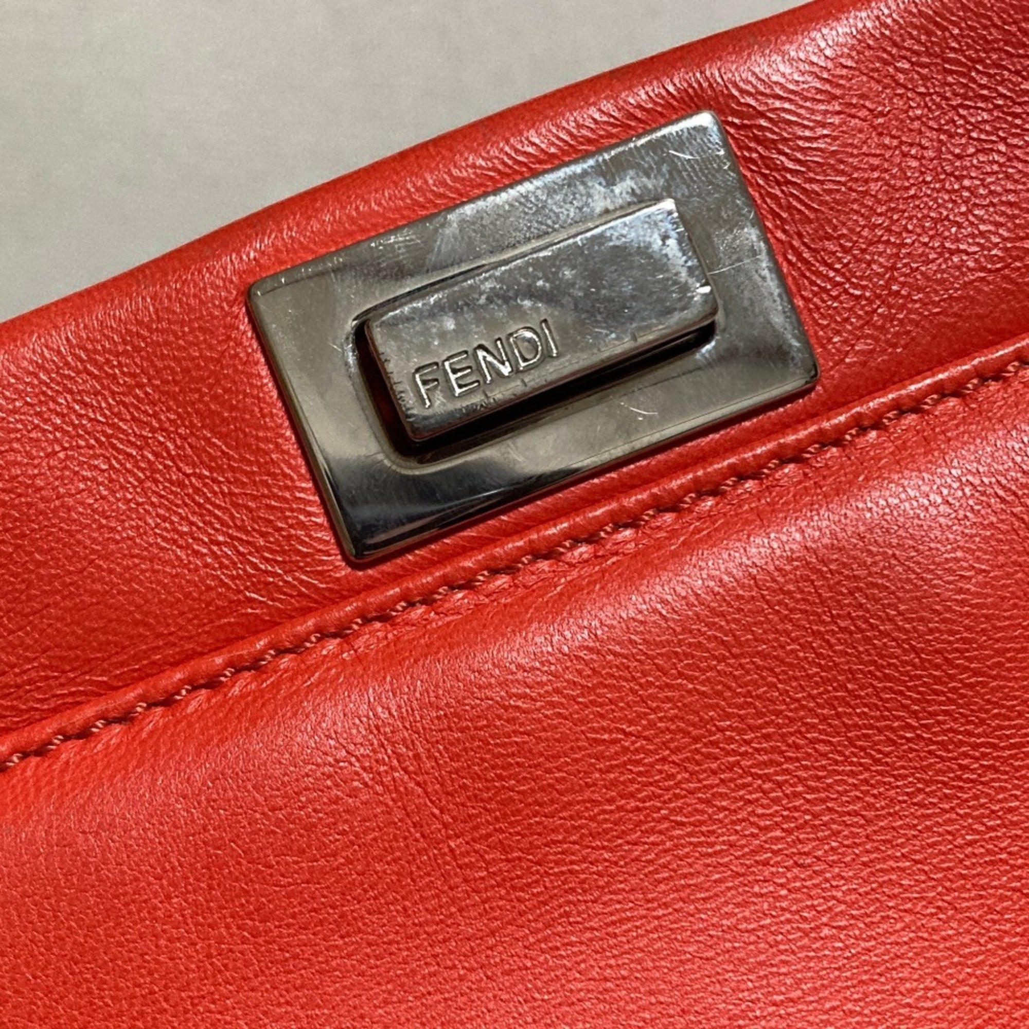 Fendi Orange Leather Handbag (Pre-Owned)