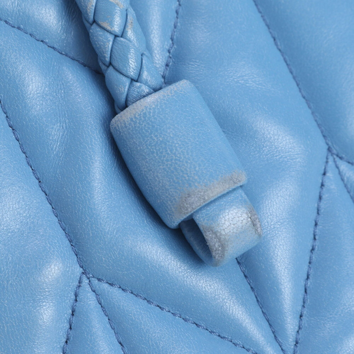 Miu Miu Blue Leather Handbag Shoulder Bag Tote Bag (Pre-Owned)
