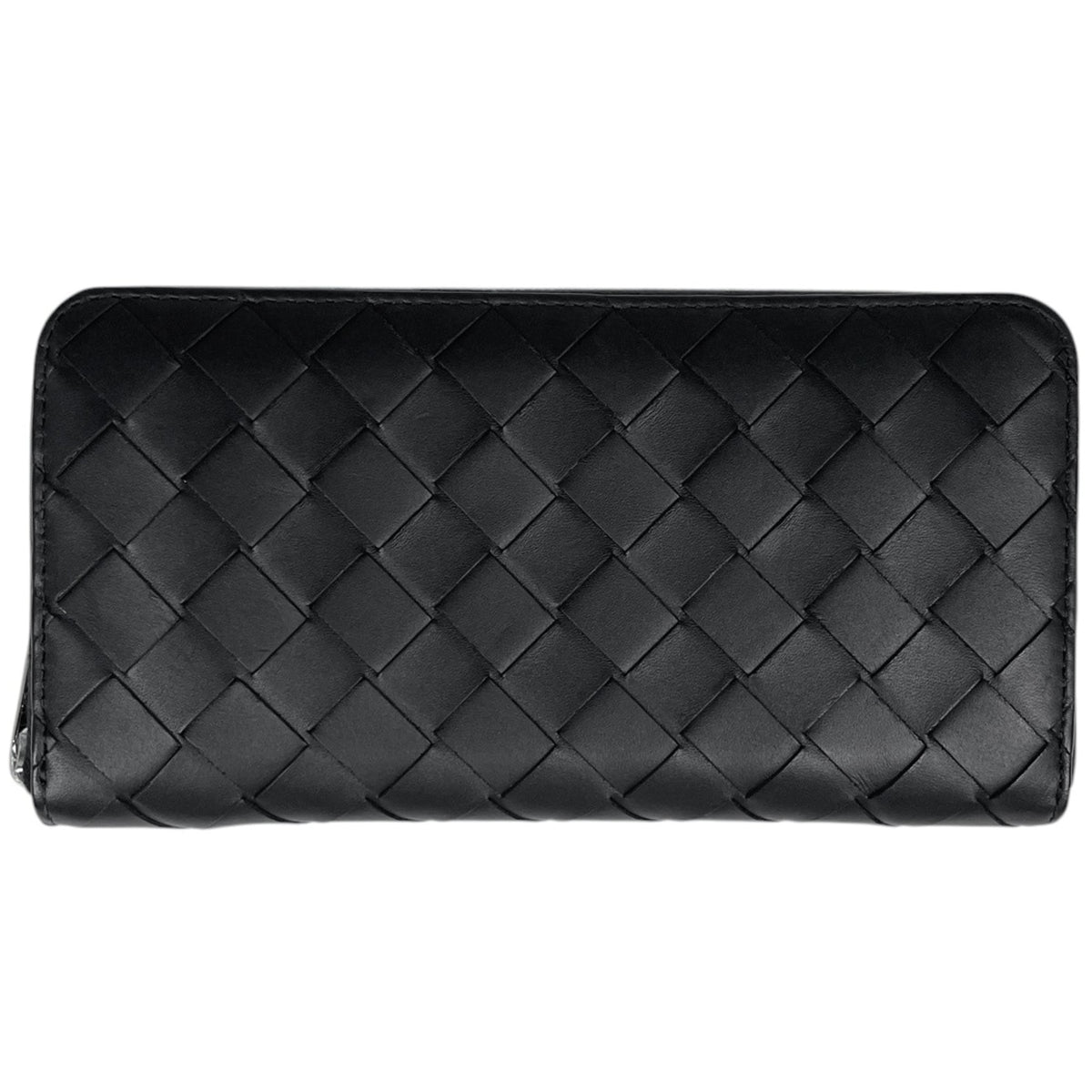 Bottega Veneta Black Leather Long Wallet (Bi-Fold) (Pre-Owned)