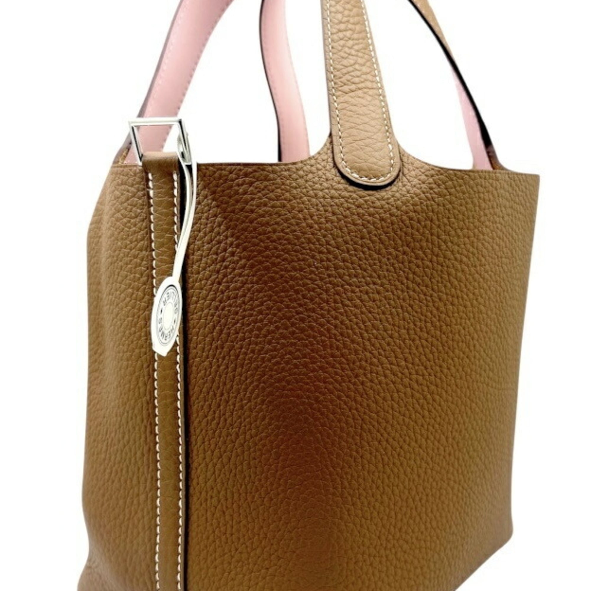 Hermes Gold Rose Sakura Taurillon Clemence Leather Handbag (Pre-Owned)