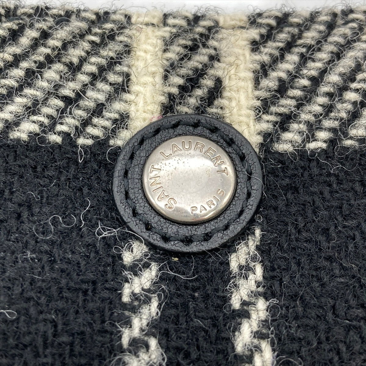 Saint Laurent Silver Cotton Leather Tote Bag (Pre-Owned)