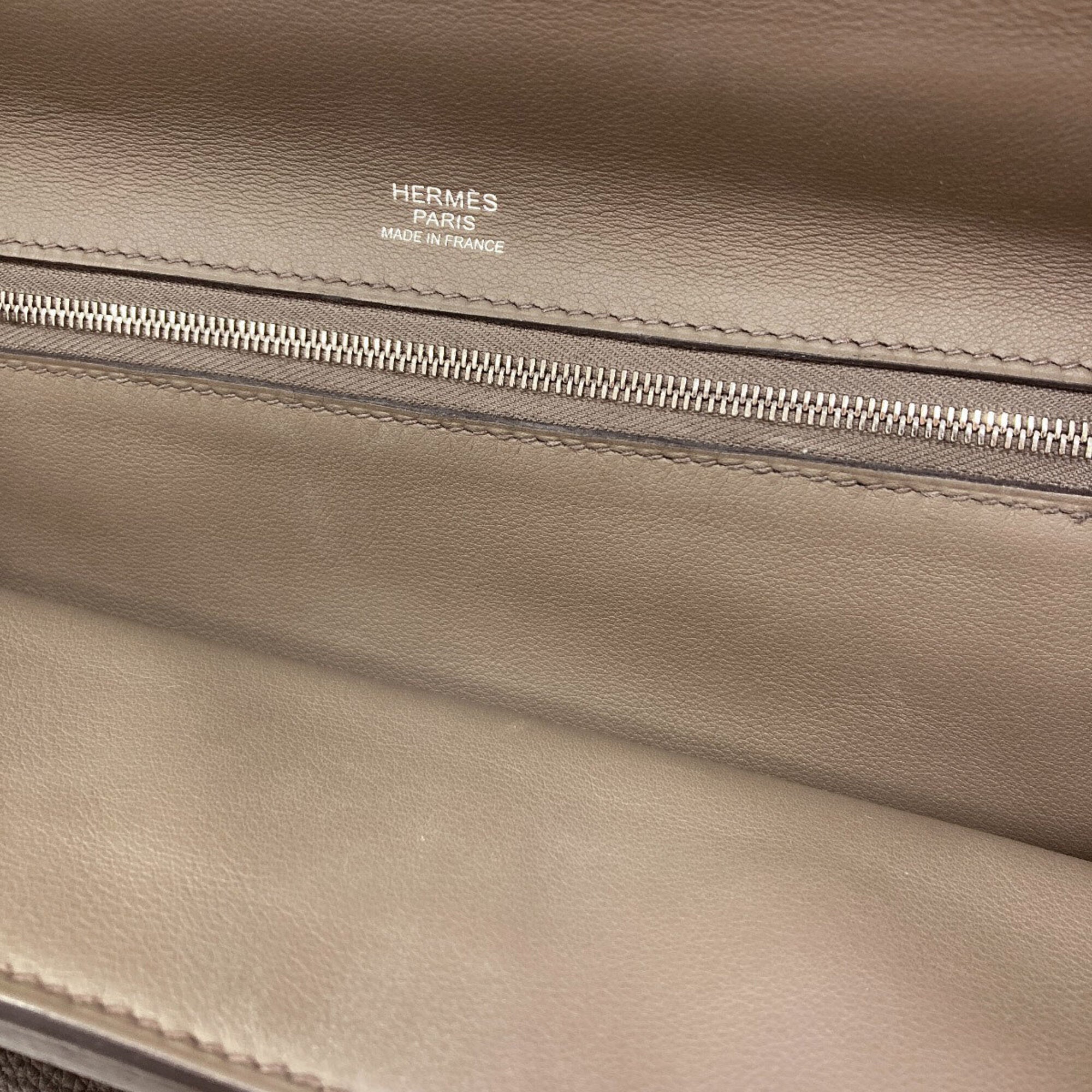 Hermes Etain Togo Leather Handbag (Pre-Owned)