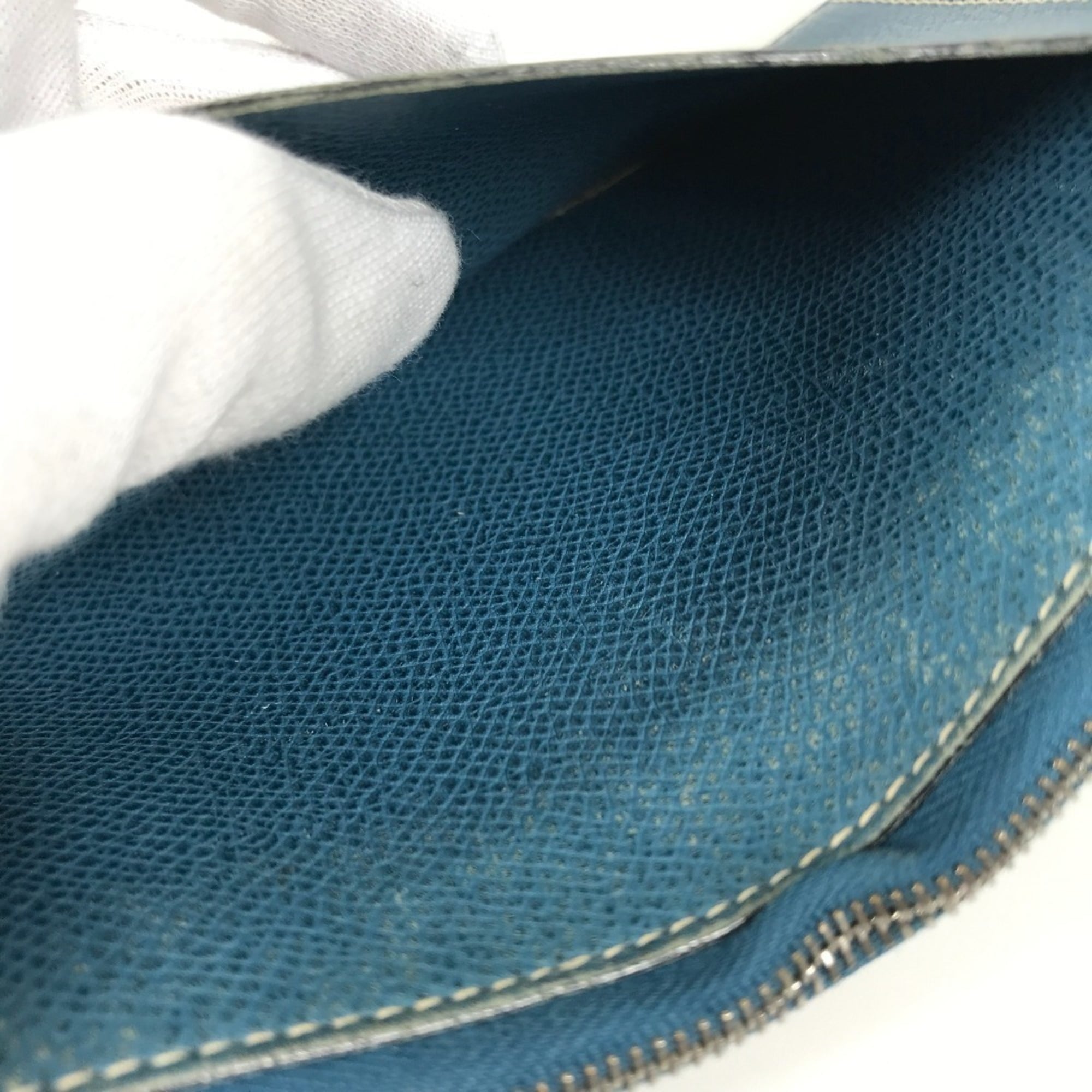 Hermes Blue Epsom Leather Clutch Bag Pouch (Pre-Owned)