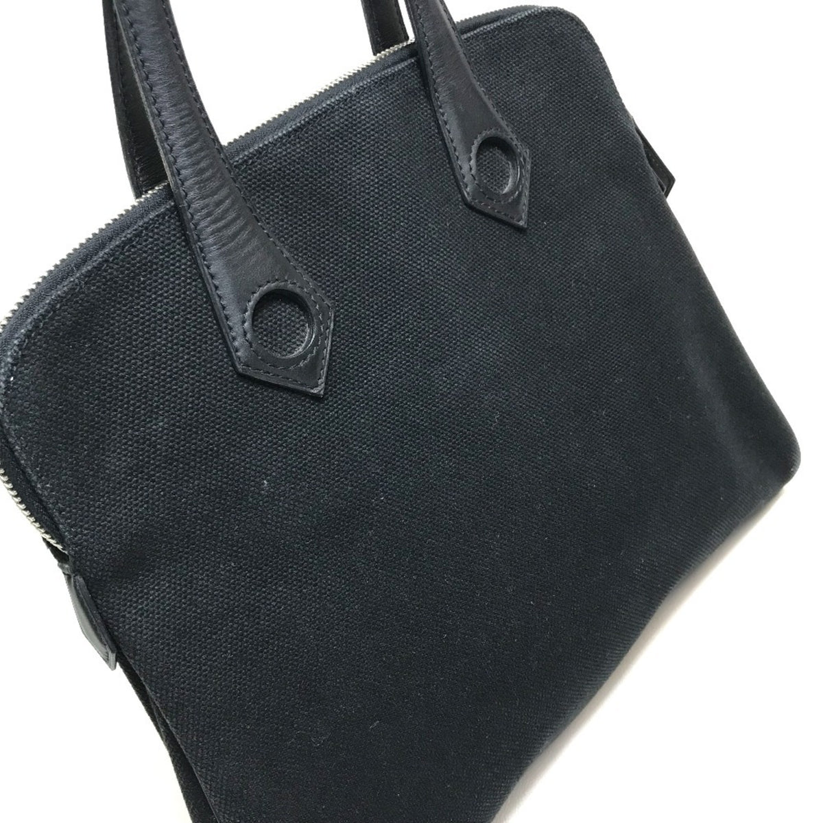 Hermes Black Toile H Handbag Tote Bag (Pre-Owned)