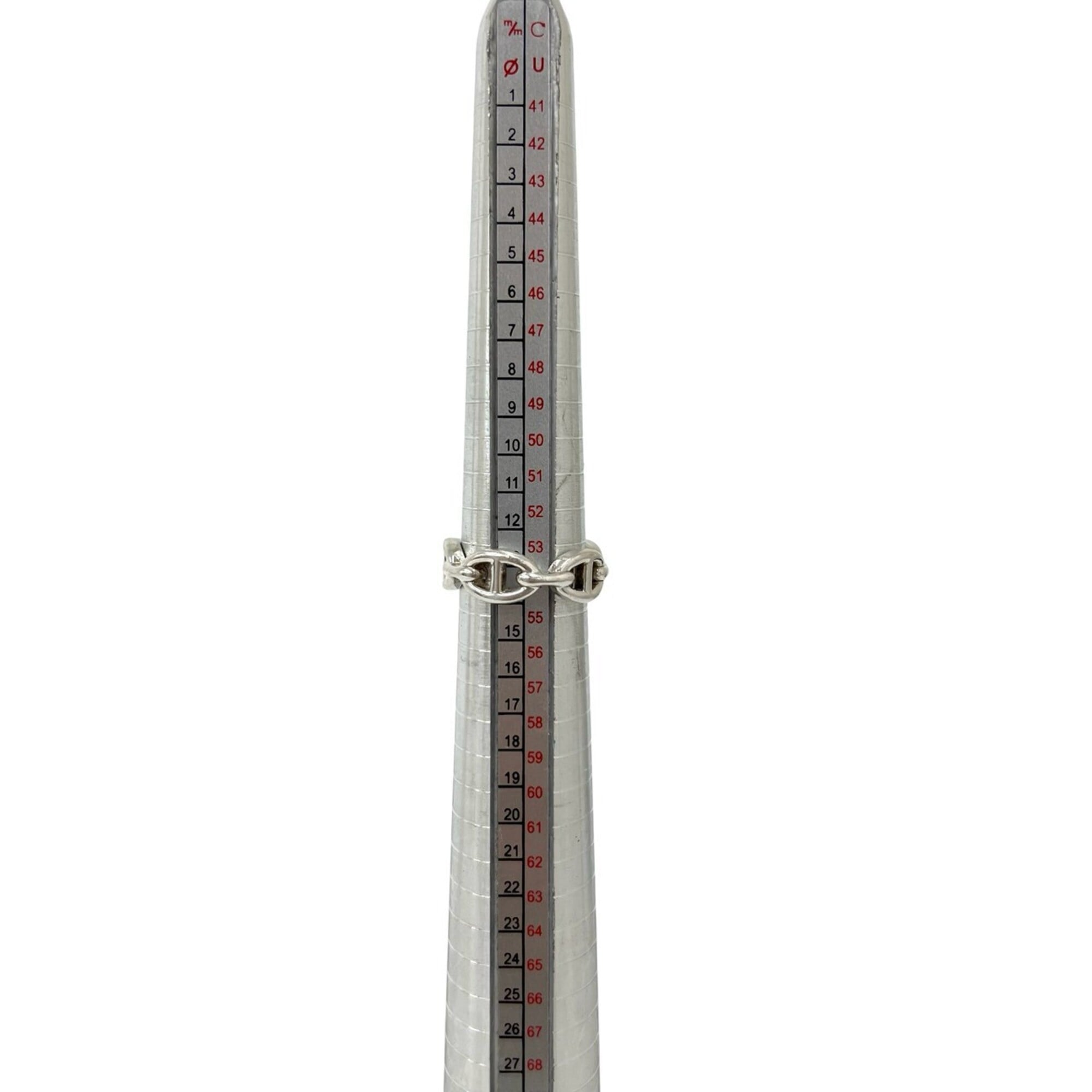 Hermes Silver Silver 925 Band Ring (Pre-Owned)