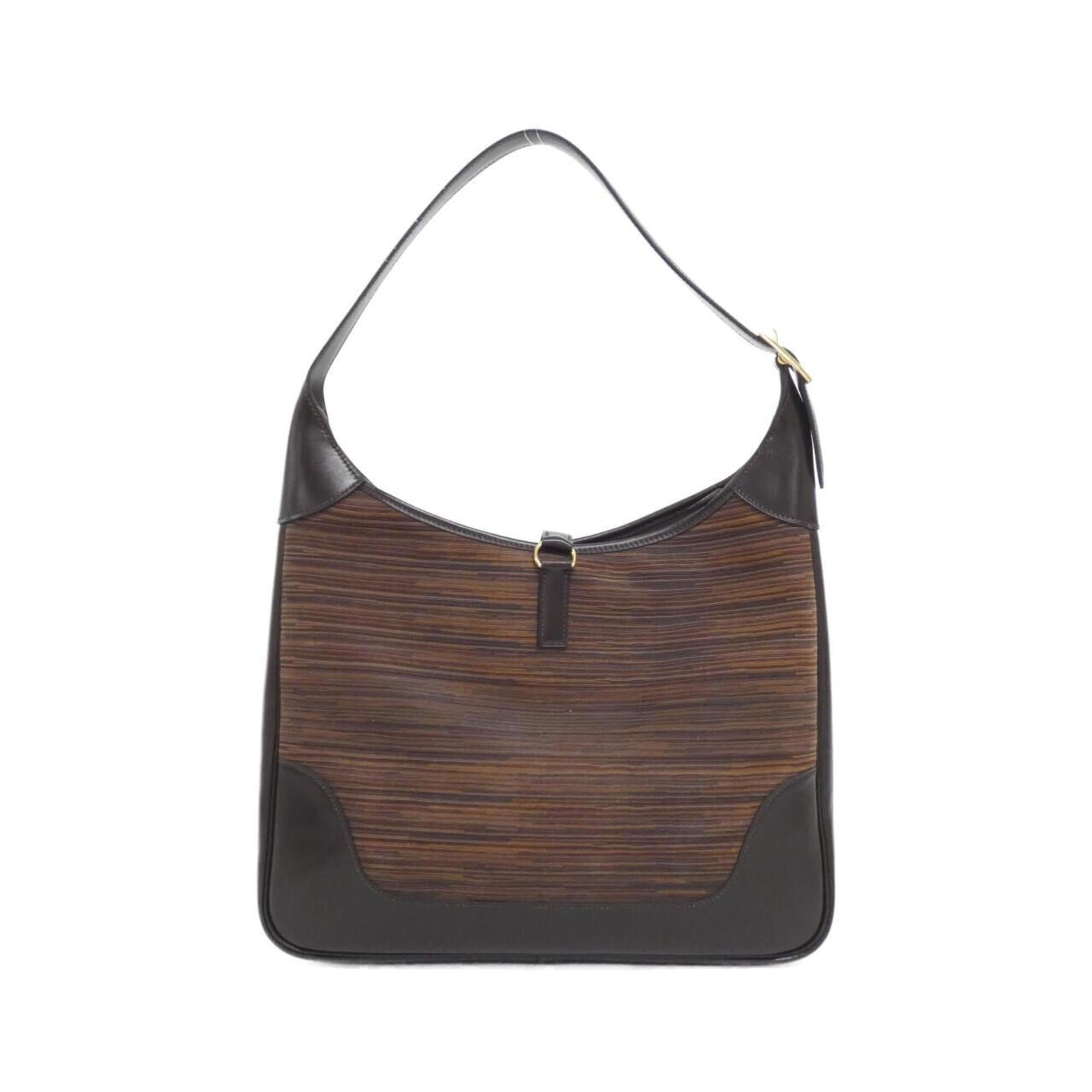 Hermes Chocolat Vibrato Leather Box Calf Leather Shoulder Bag (Pre-Owned)