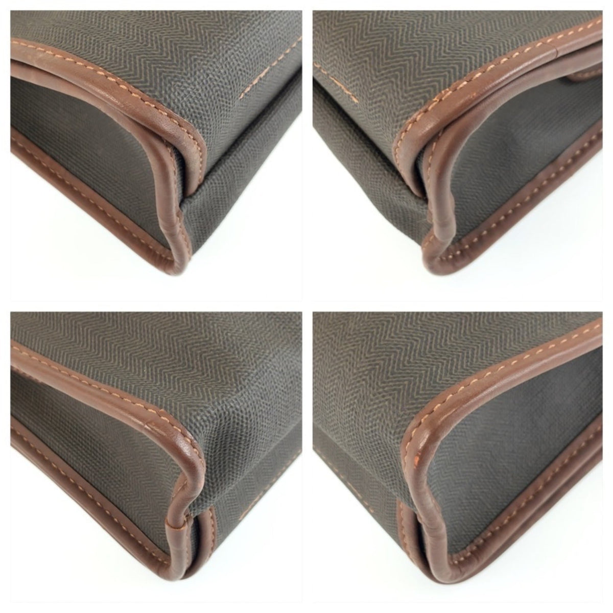 Dunhill Black Brown Pvc Leather Clutch Bag (Pre-Owned)