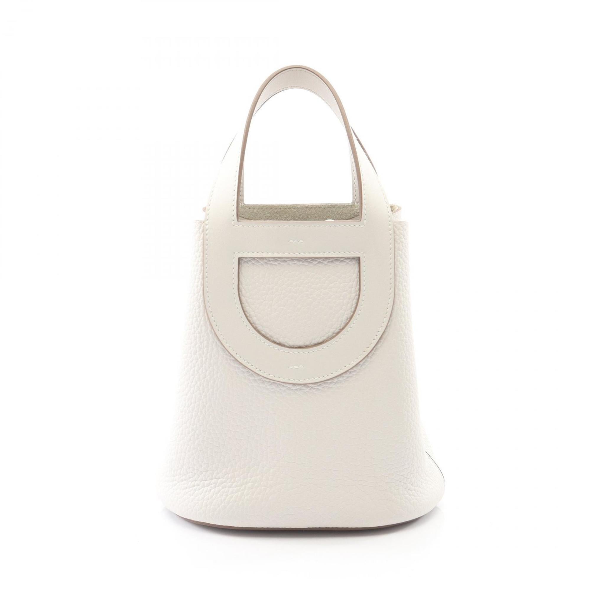 Hermes White Taurillon Clemence Leather Leather Swift Leather Handbag (Pre-Owned)